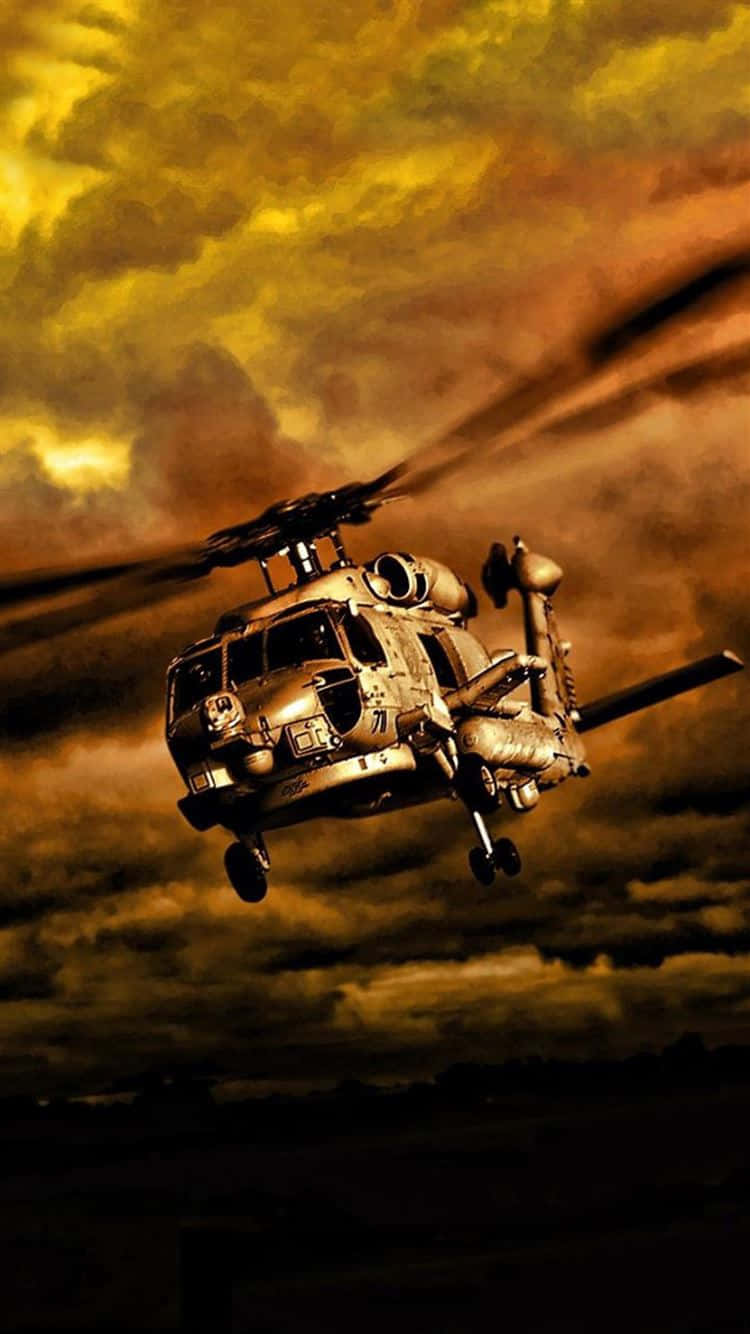 Military Attack Cool Helicopter Model Background