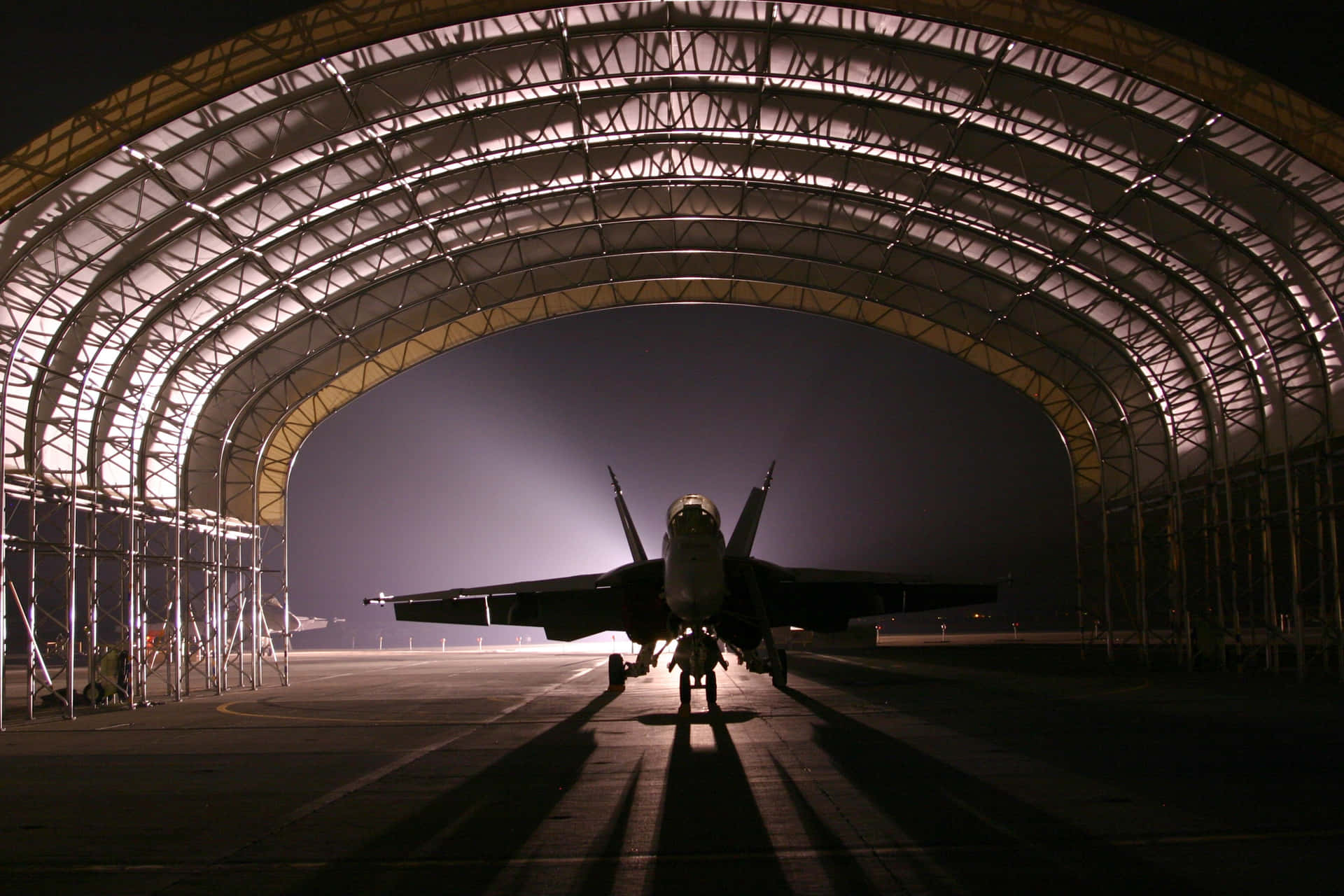 Military Plane On Naval Base Background