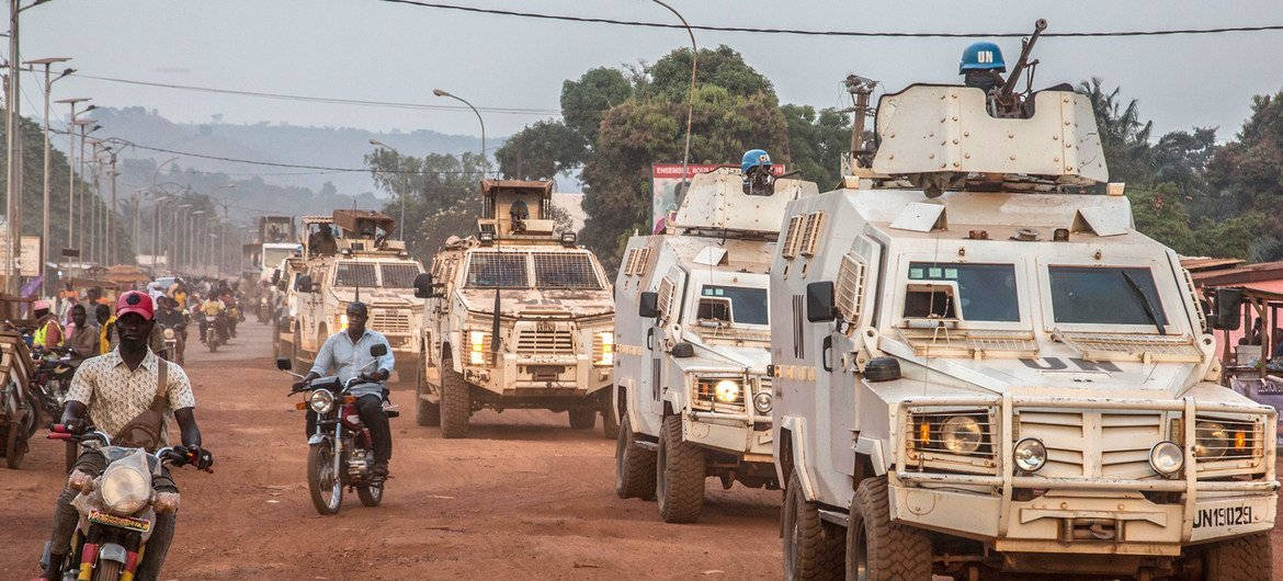 Military Tanks On Road Central African Republic