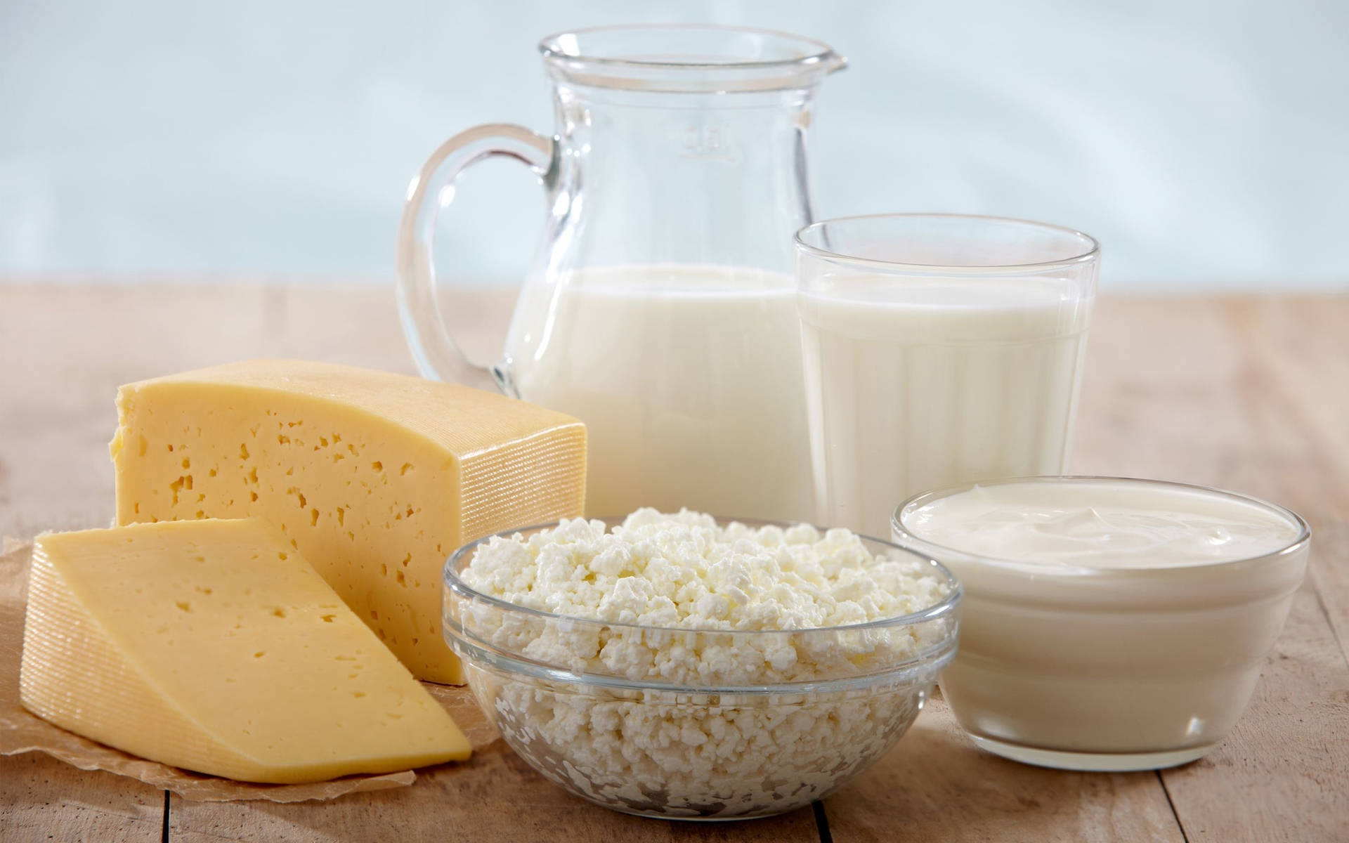 Milk And Dairy Food Products Background