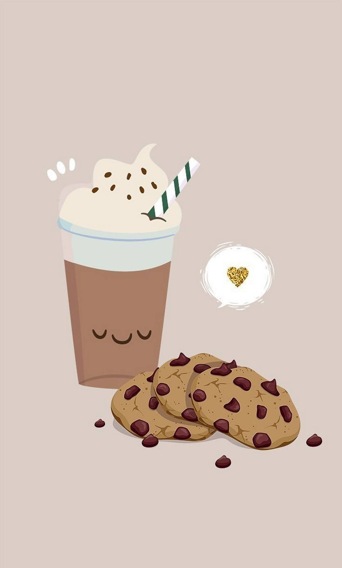 Milkshake Cookie Iphone Art Background