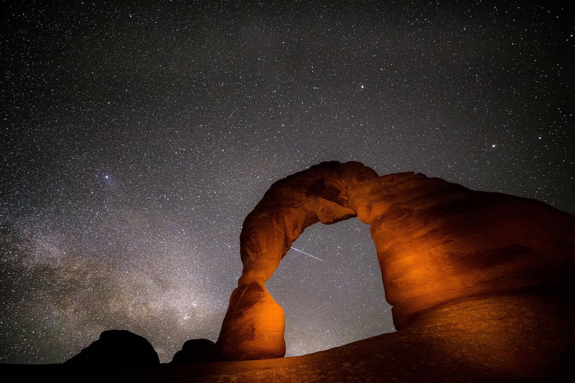 Milky Way At Arches National Park Background