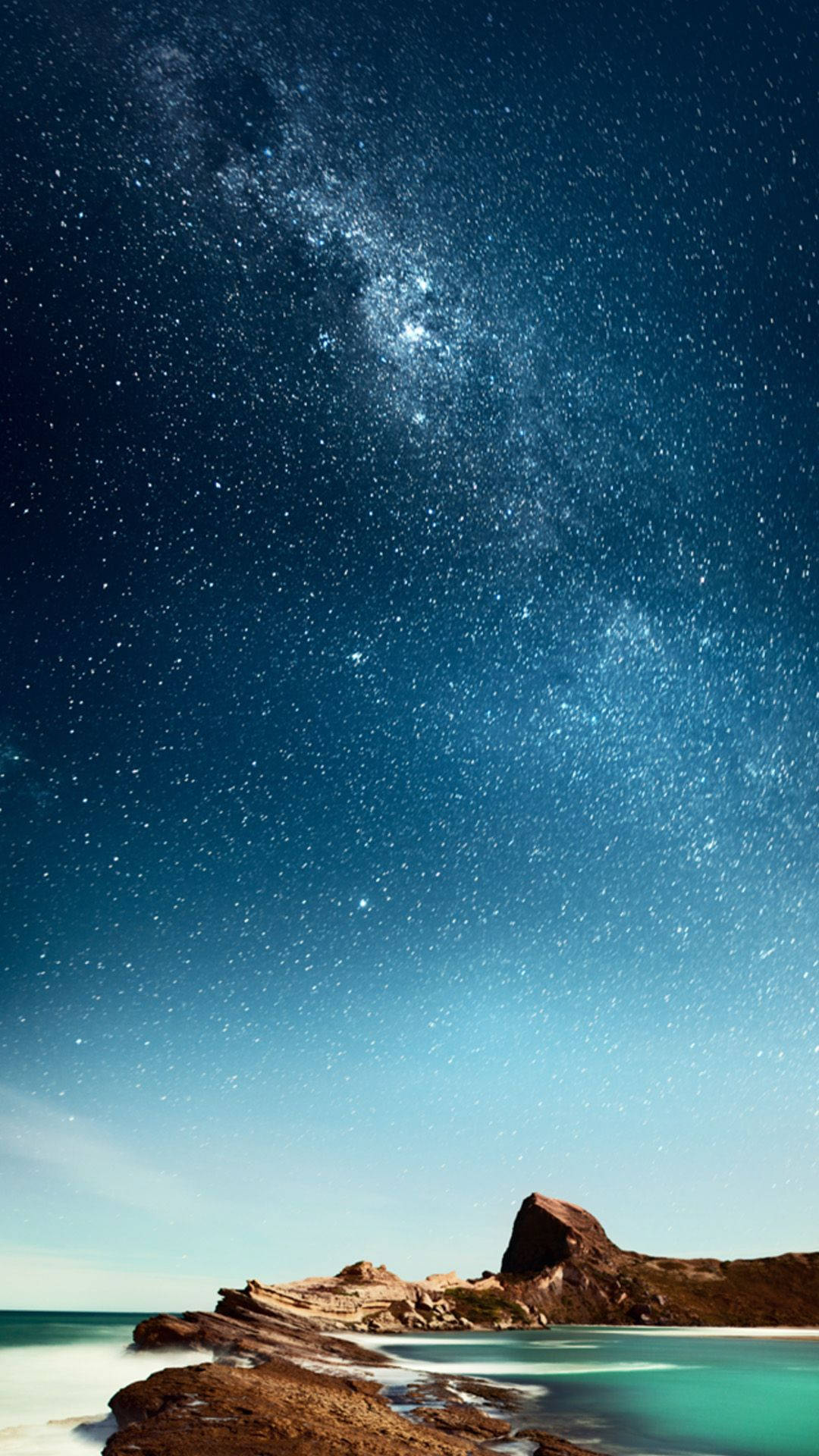 Milky Way At Beach Iphone Background