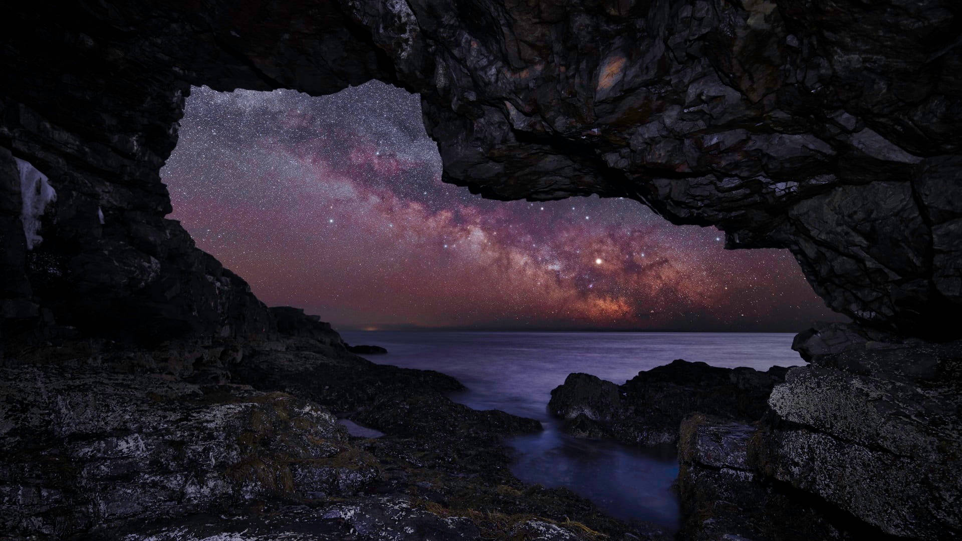 Milky Way Galaxy Cave Background