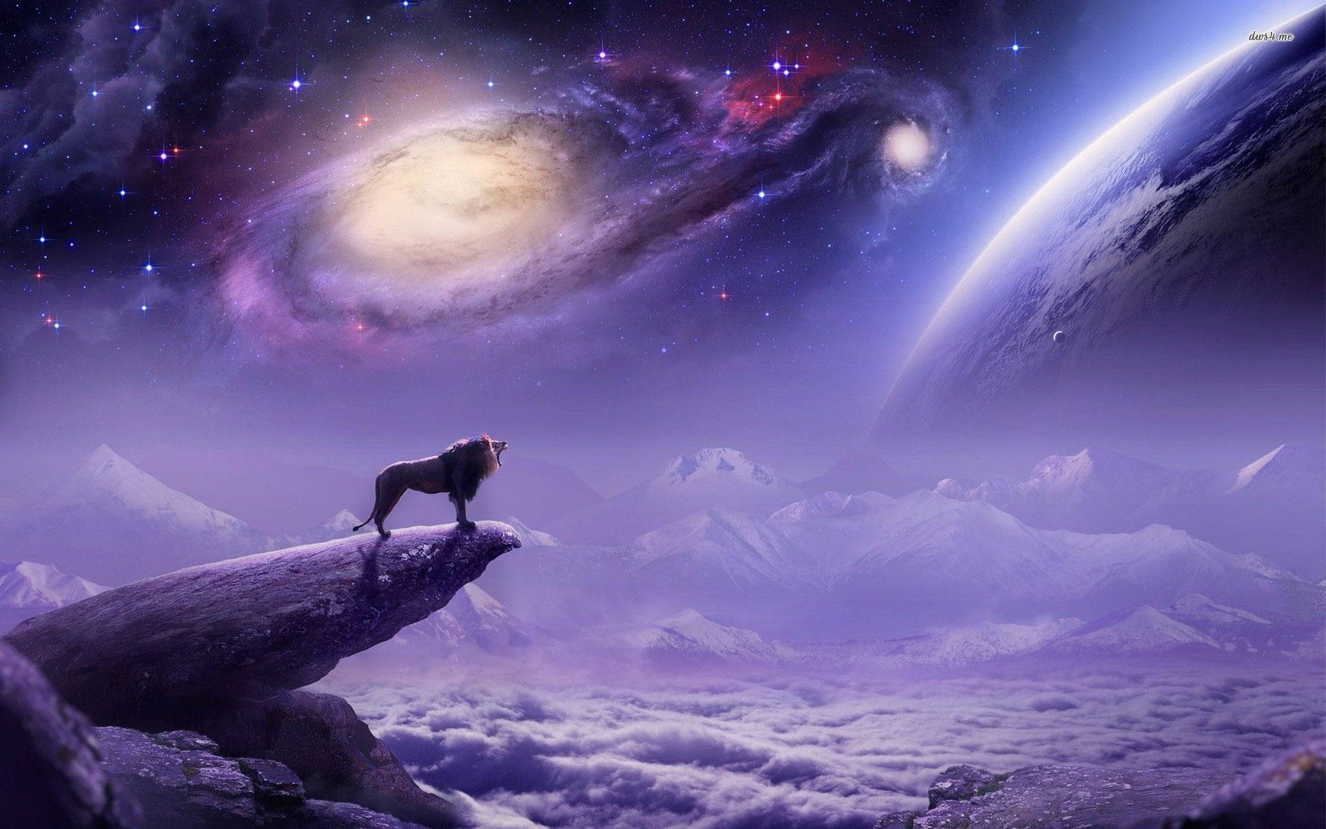 Milky Way Galaxy Lion Background