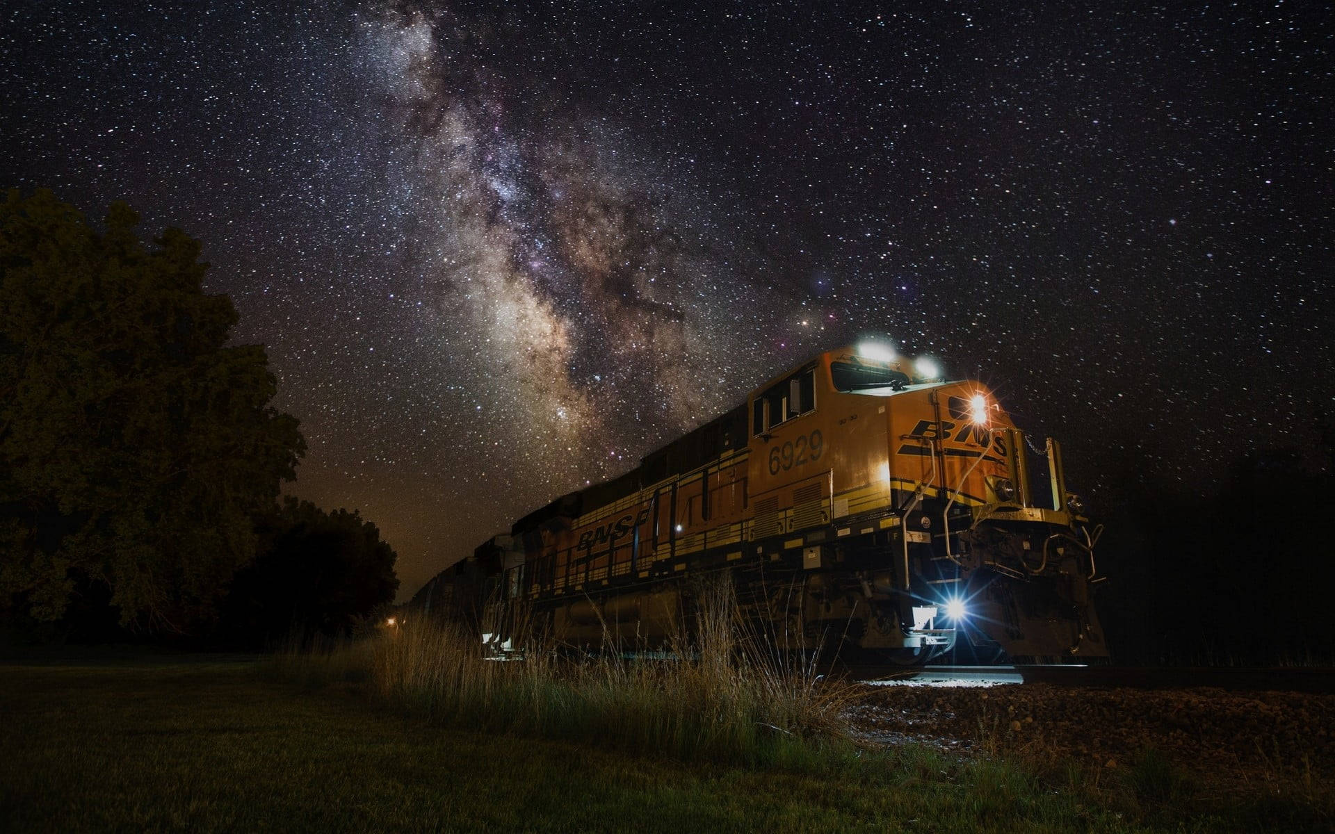 Milky Way Galaxy Locomotive Background