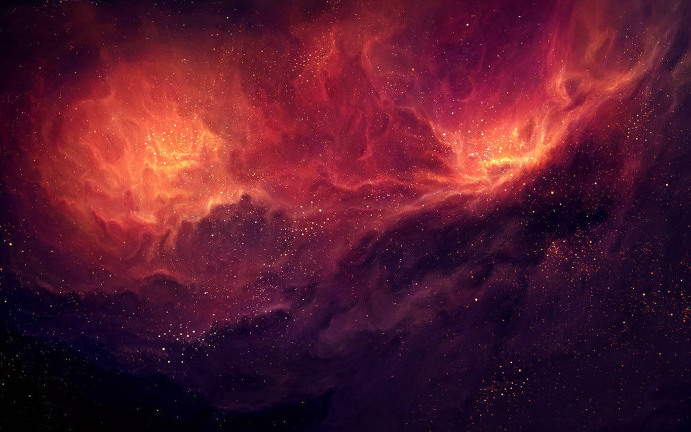 Milky Way Galaxy Red Nebula Background