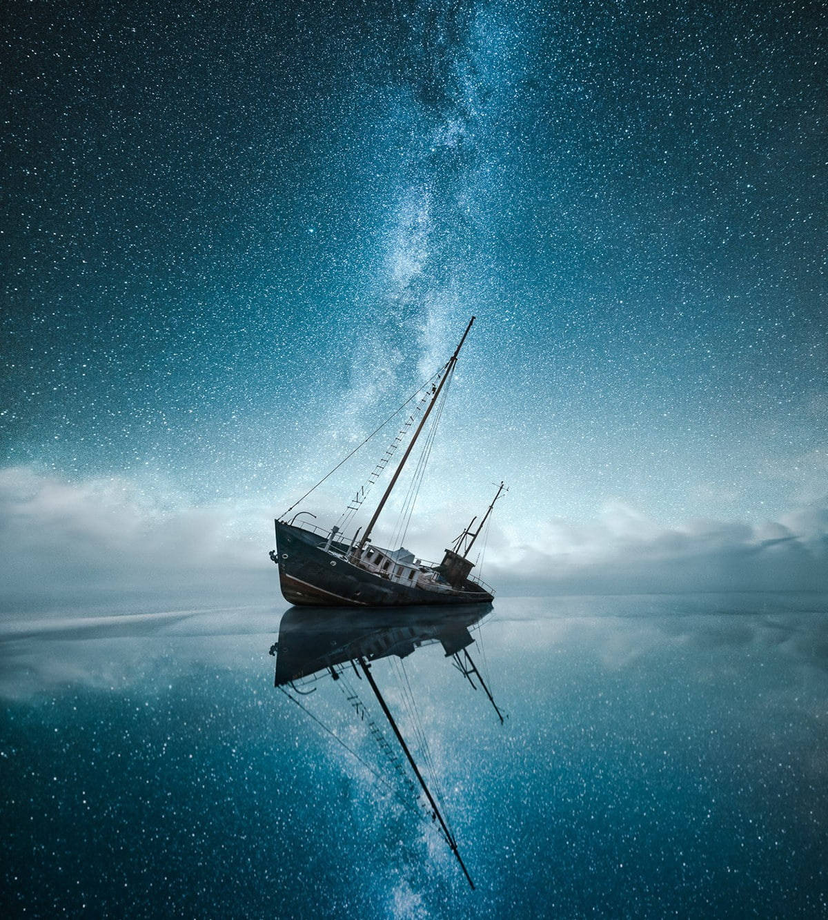 Milky Way Galaxy Sea Background