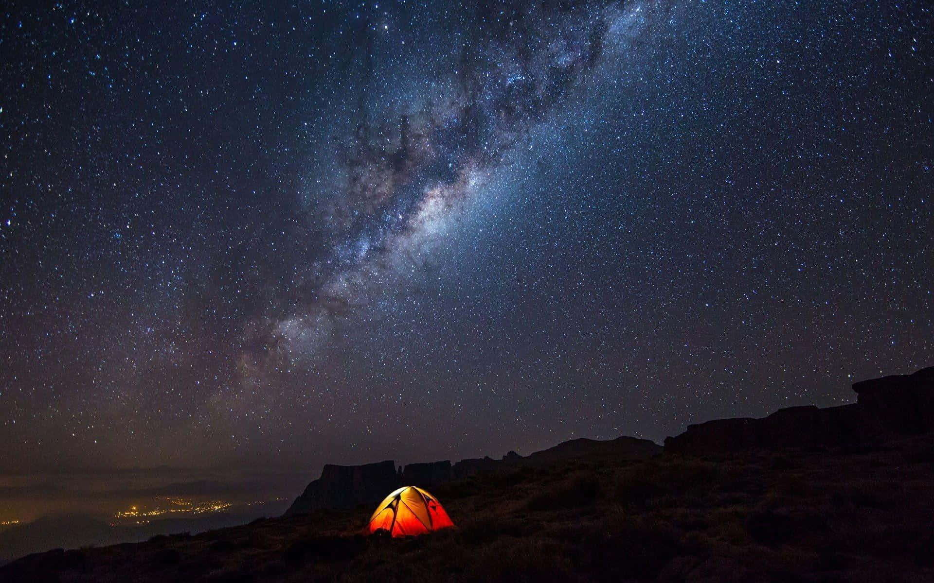 Milky Way Sky Camping Desktop Background