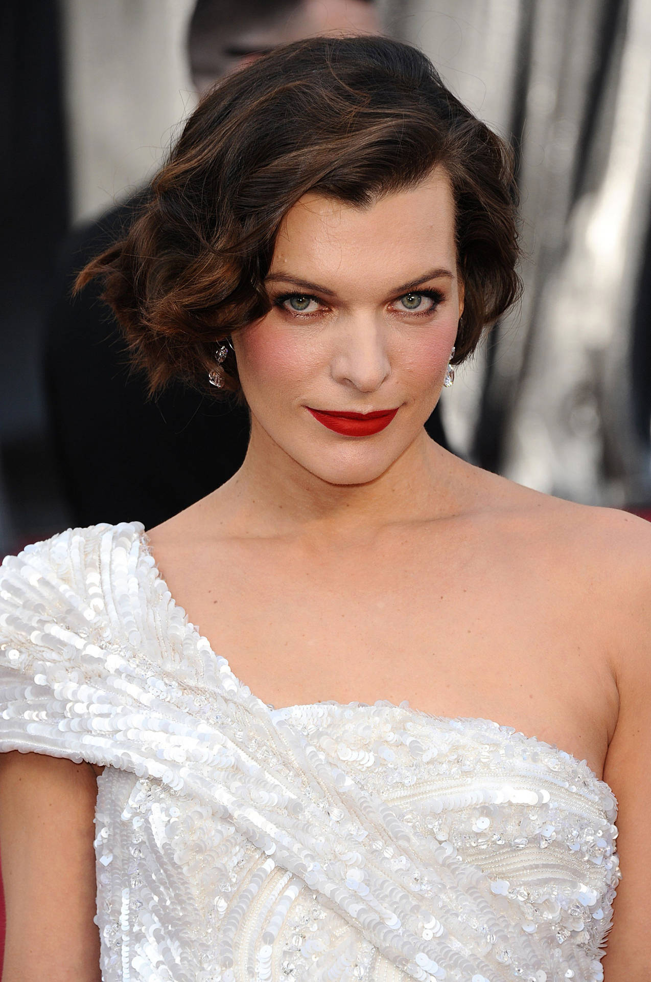 Milla Jovovich Actress White Gown Red Carpet