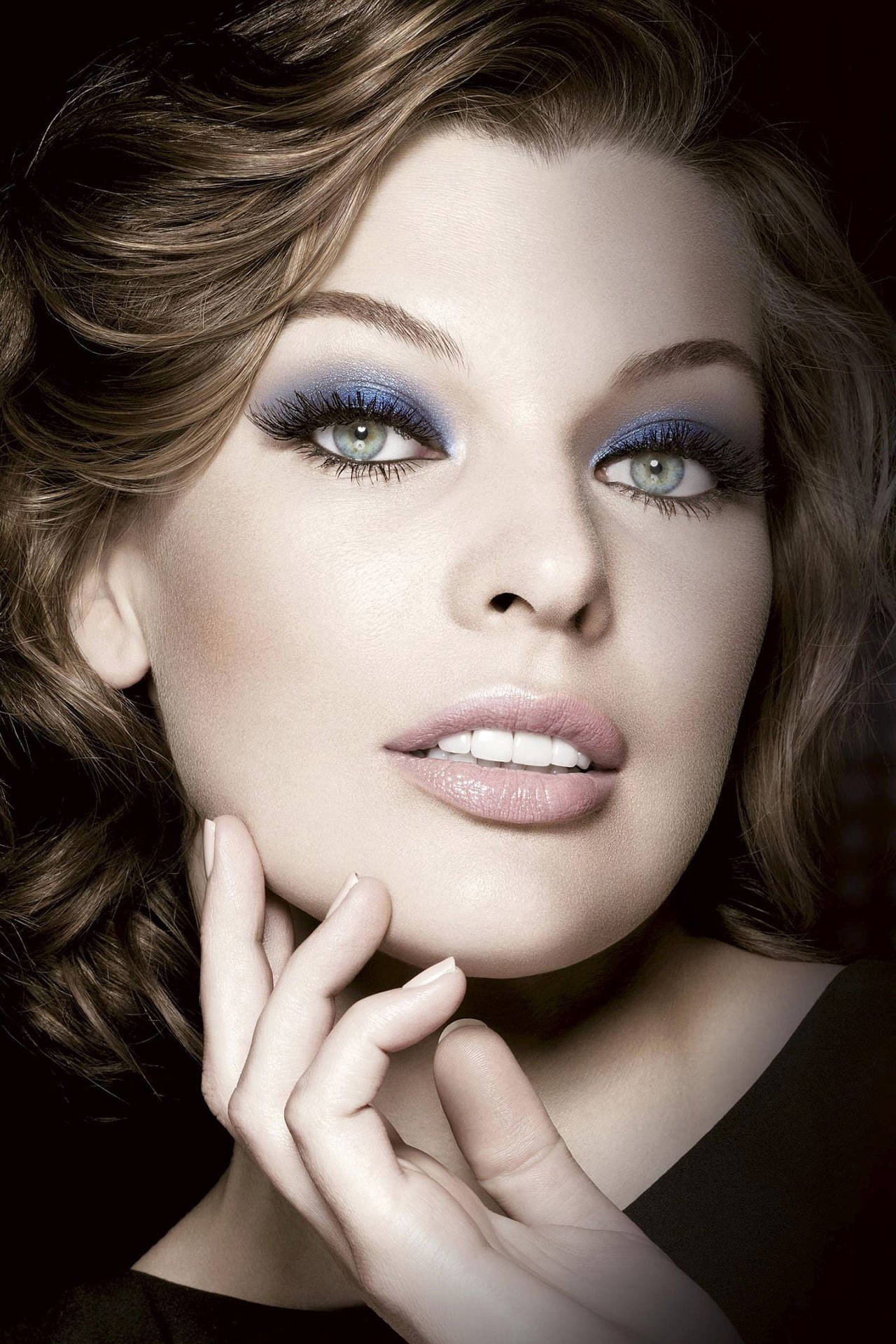 Milla Jovovich Model Glam Makeup Look Background