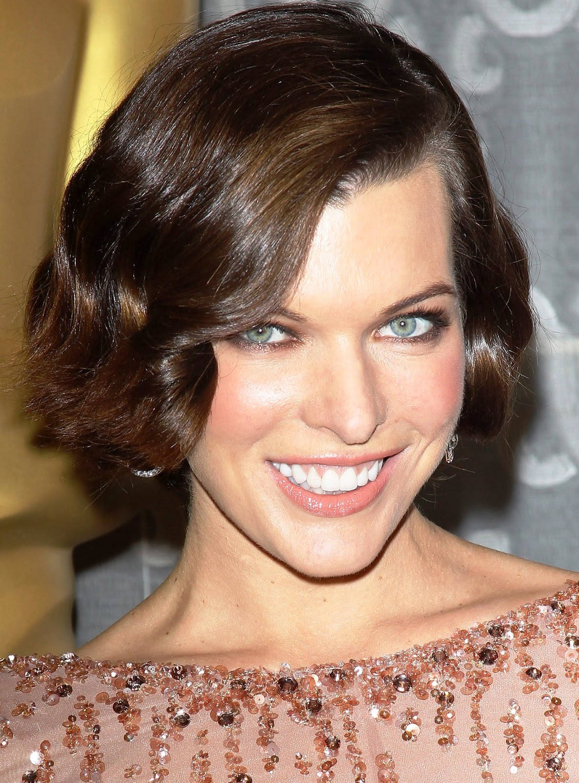 Milla Jovovich Red Carpet Pink Gown Background