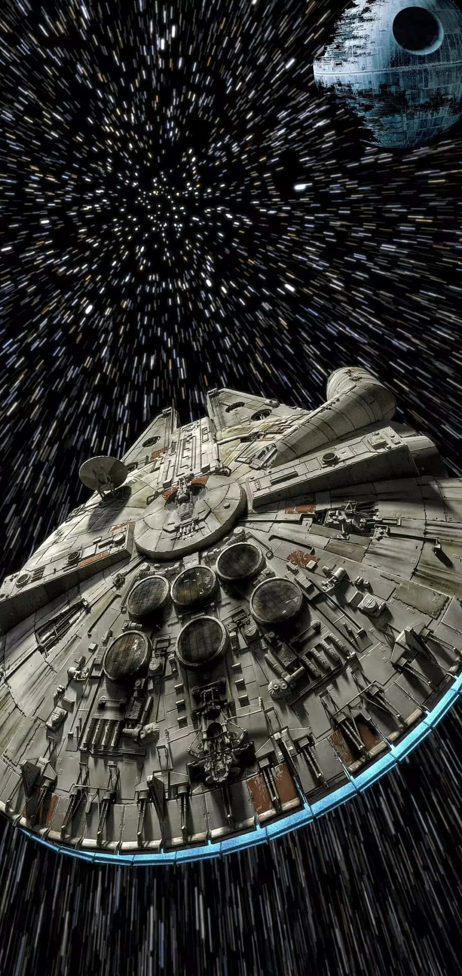 Millenium Falcon Passing A Death Star