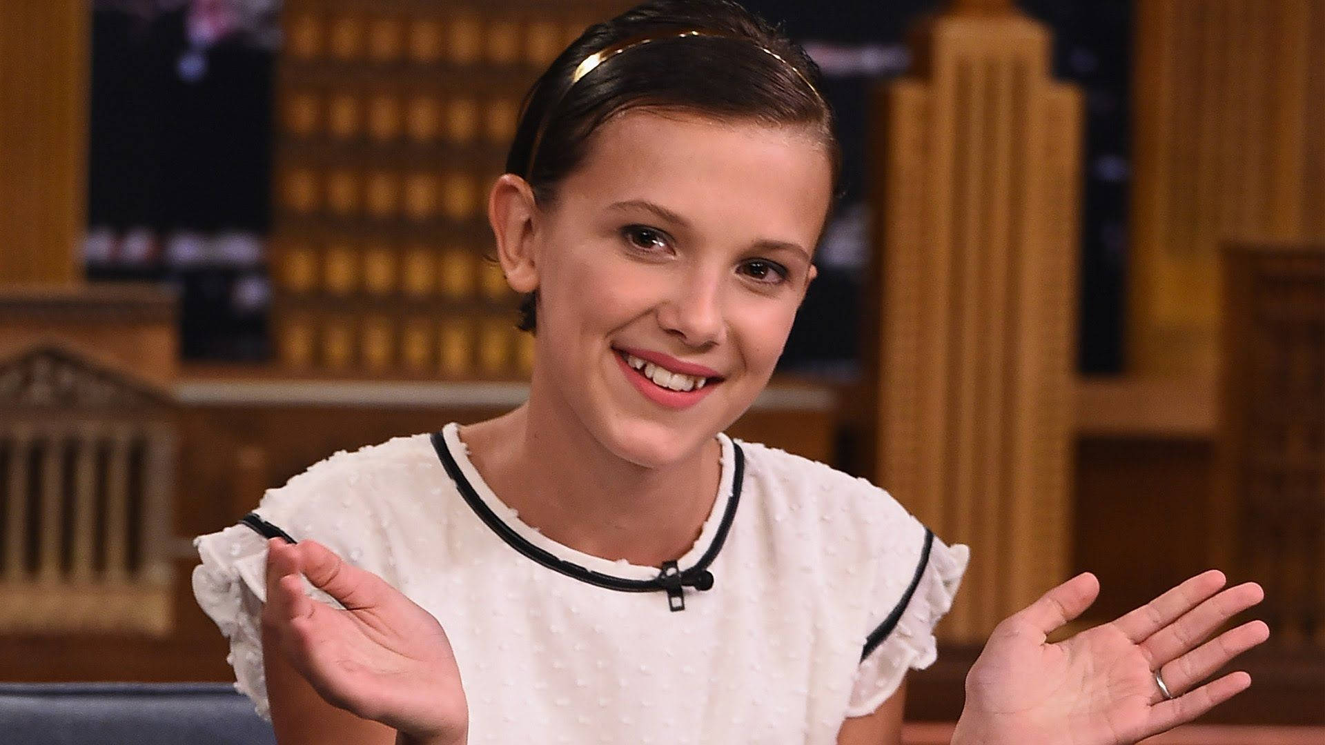Millie Bobby Brown Takes The Stage For The Tonight Show Background