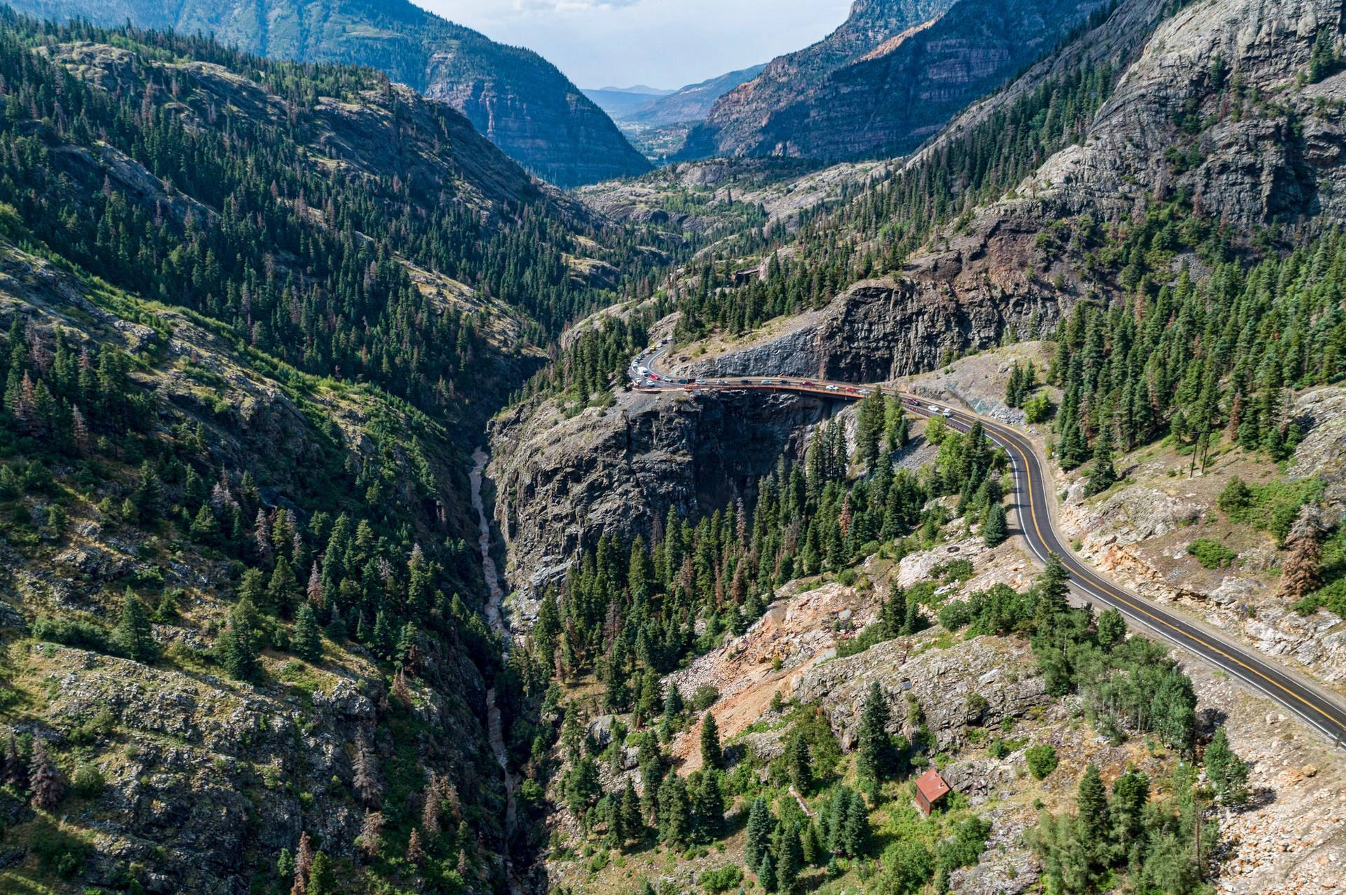 Million Dollar Road Colorado Aerial