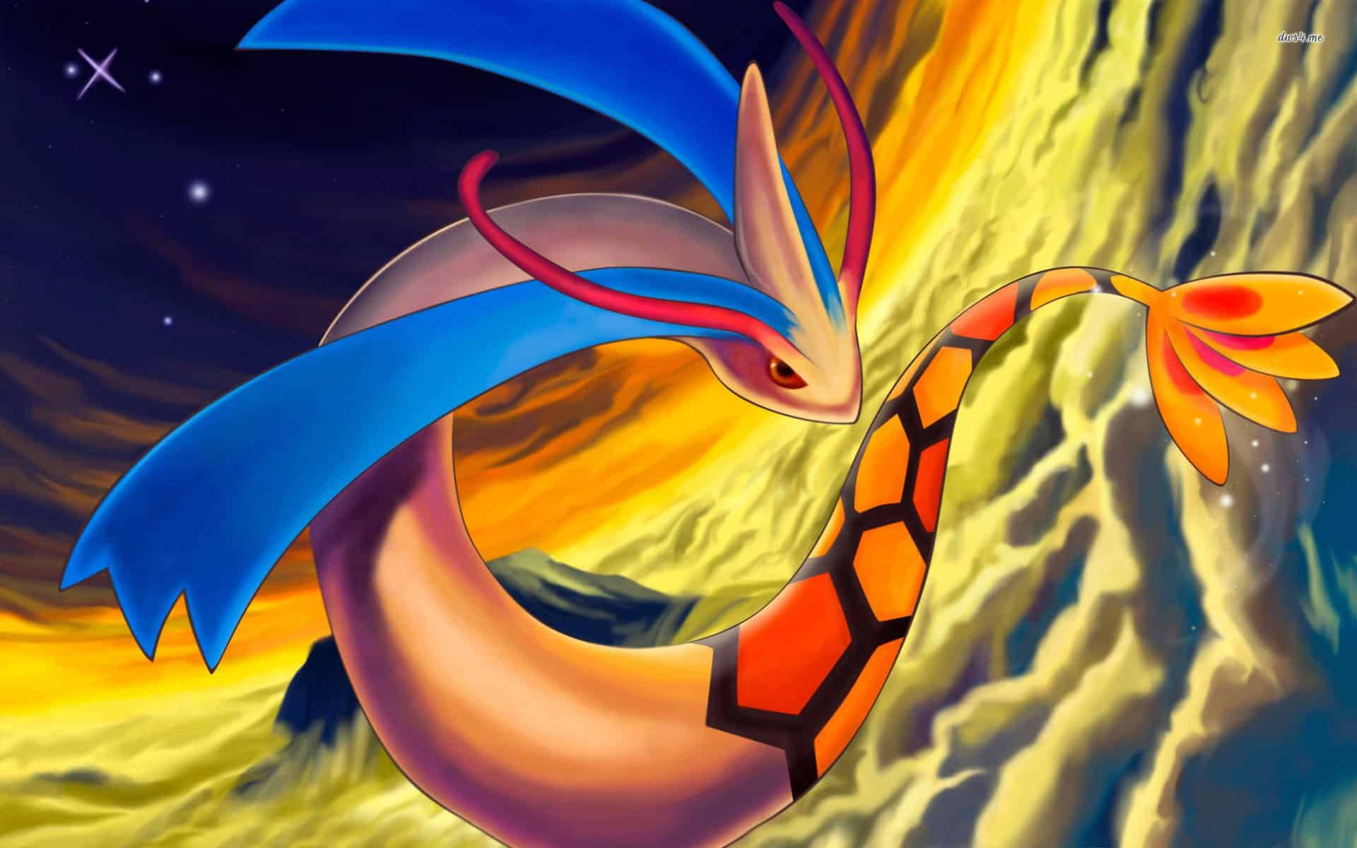 Milotic Above Clouds Background