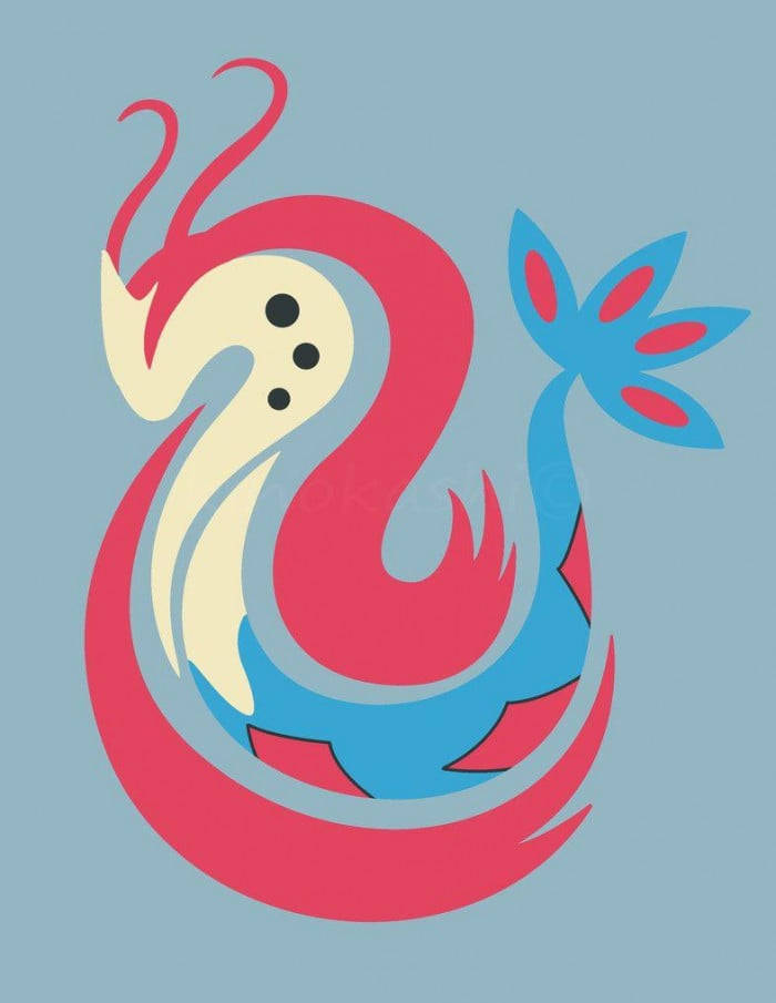 Milotic Sleeping Outwork Gray Background Background