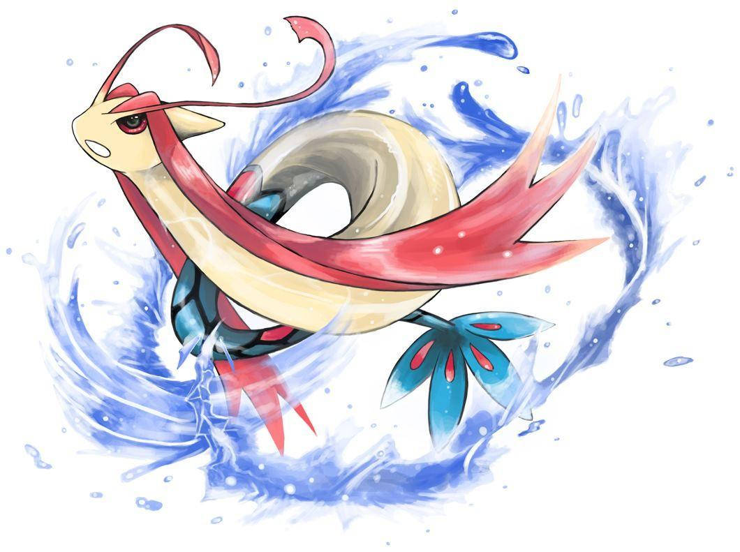 Milotic Surrounded By Water Background