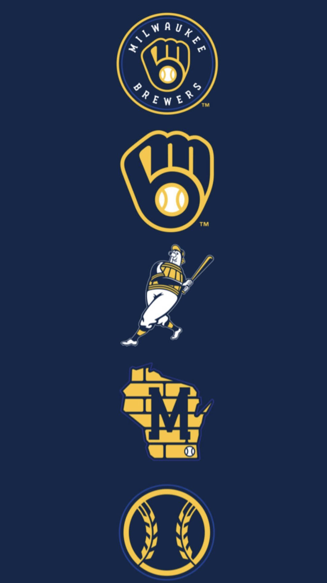 Milwaukee Brewers Evolution Of Logos Background
