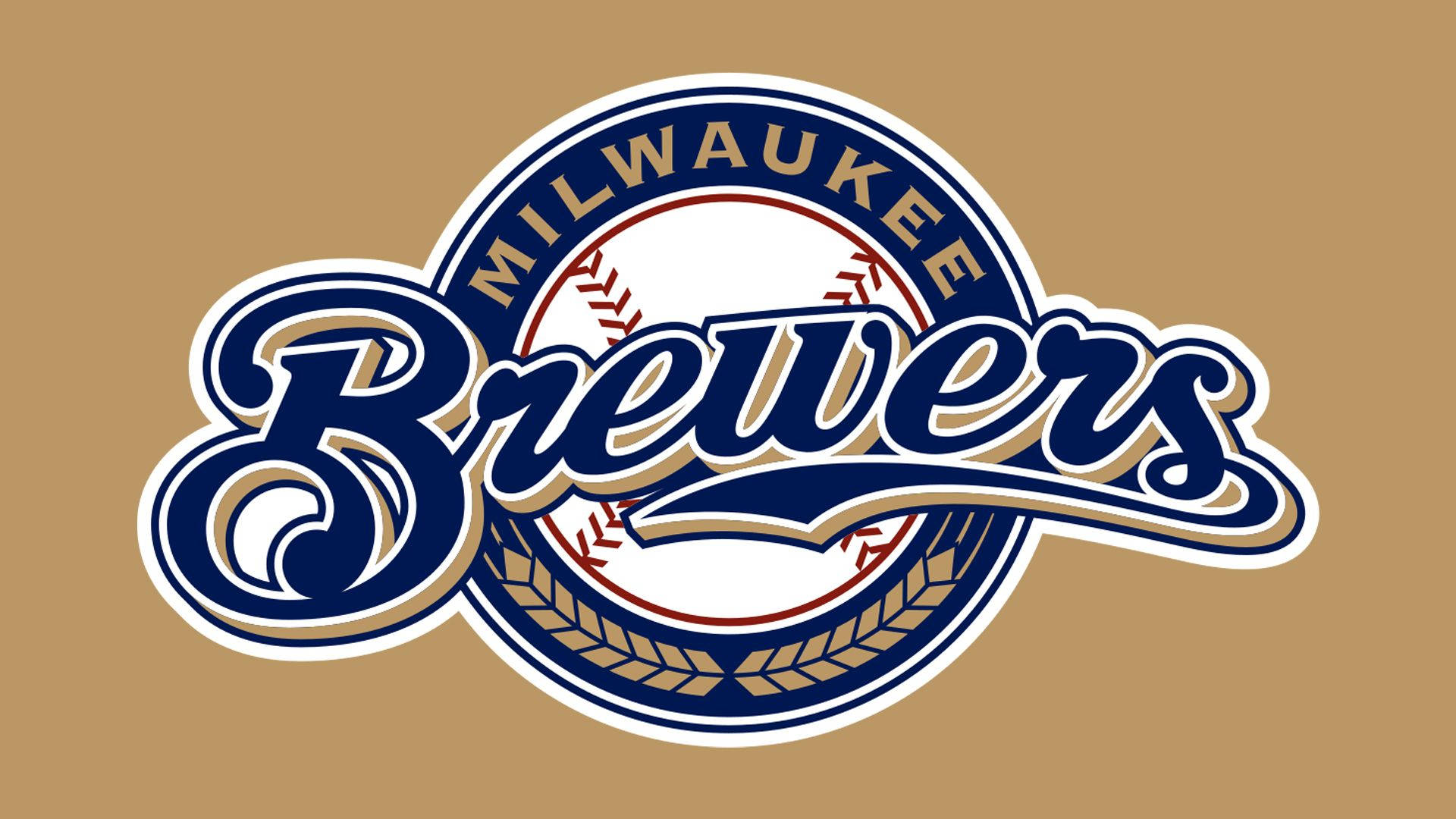Milwaukee Brewers Logo In Brown Background