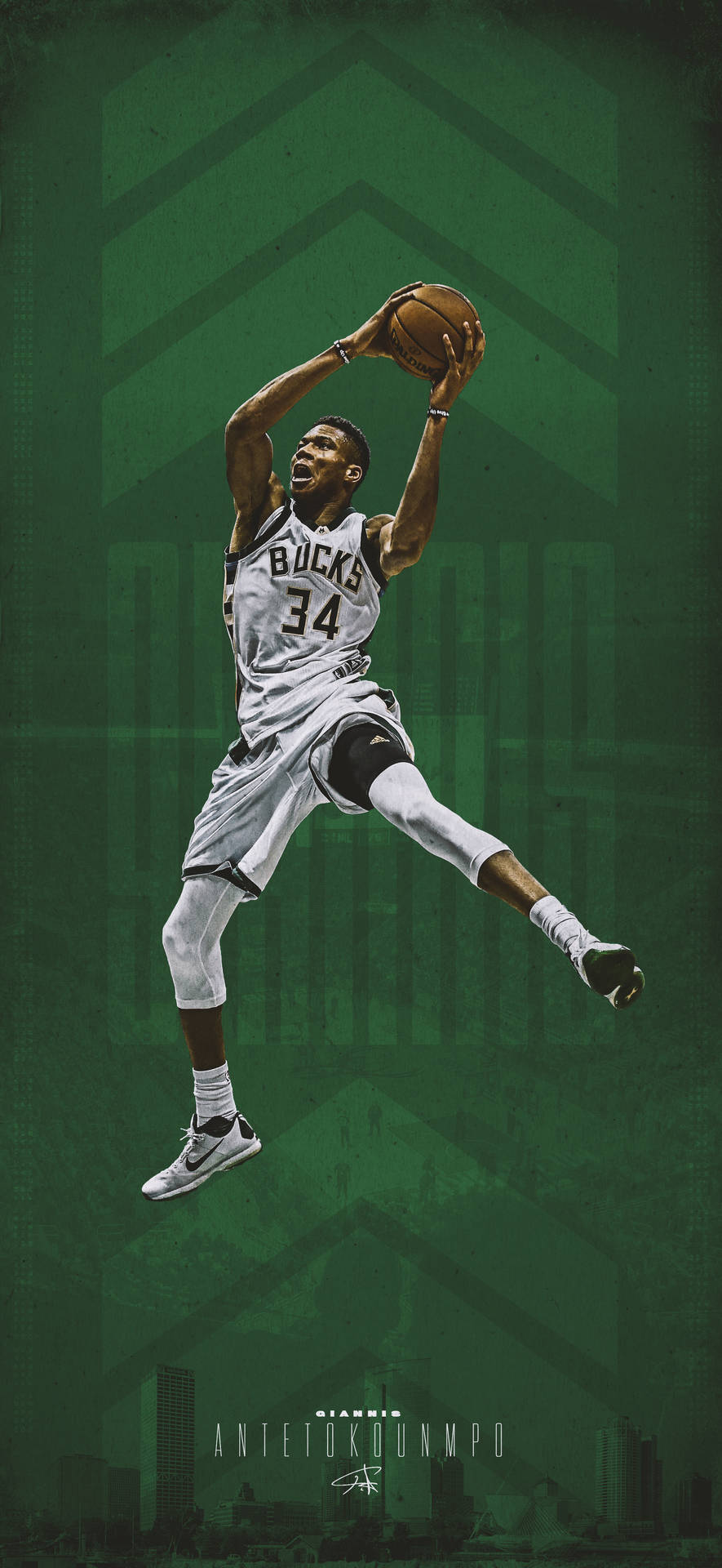 Milwaukee Bucks Player 34 Background