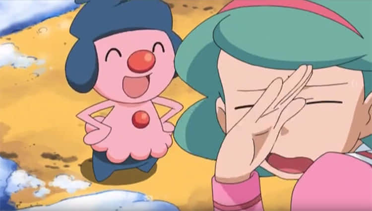 Mime Jr. With A Pokémon Trainer Background