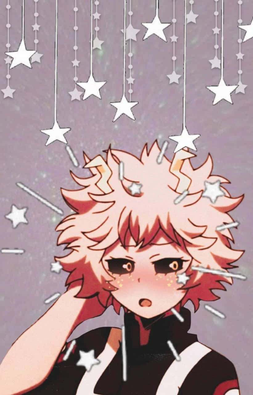 Mina Ashido With White Stars Digital Illustration Background