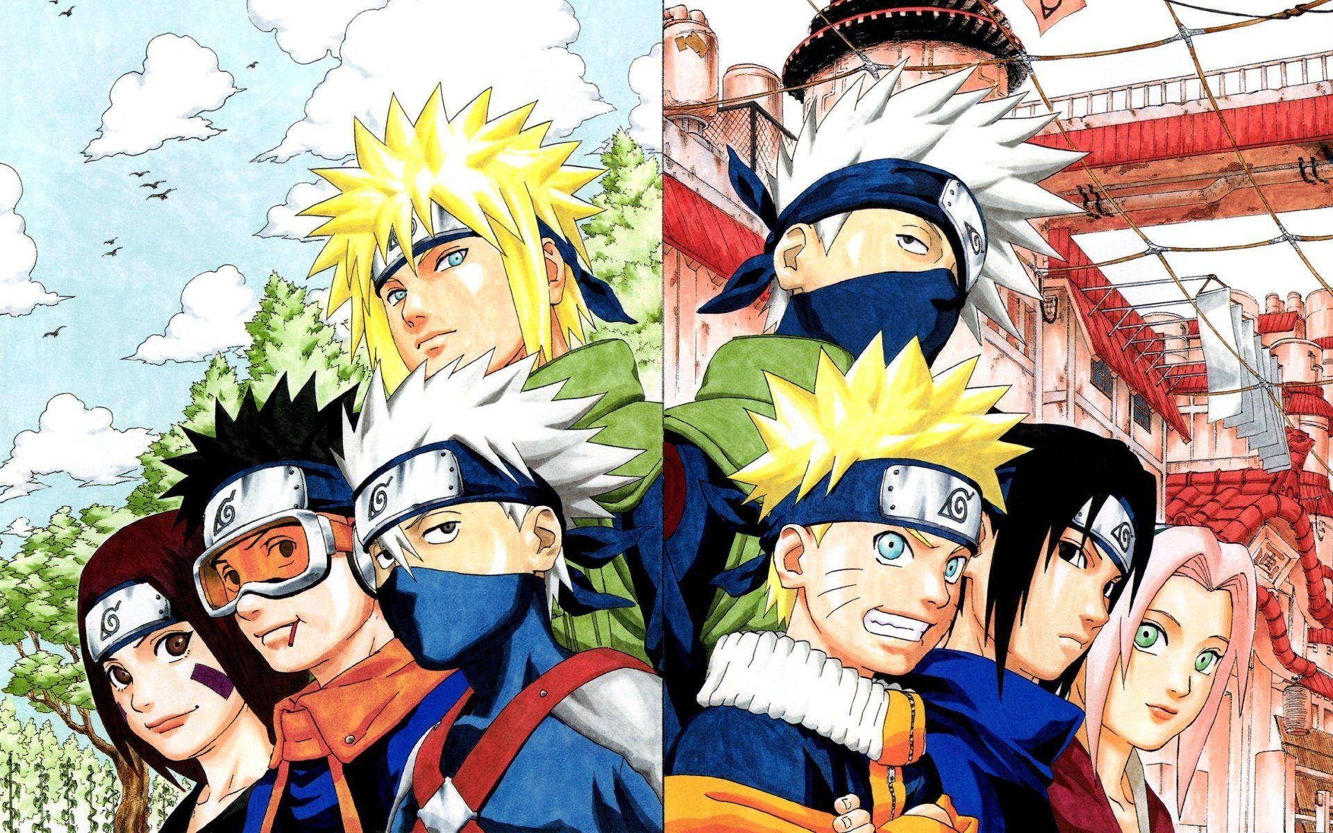 Minato And Kakashi Teams Naruto Laptop Background