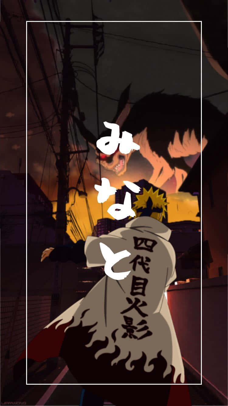 Minato Facing Kyuubi Attack Background