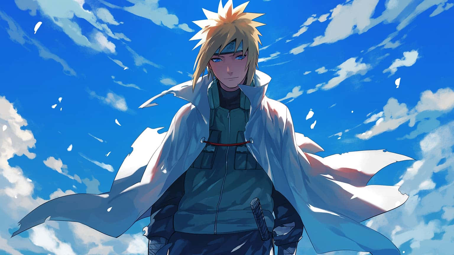 Minato Namikaze Blue Sky Background