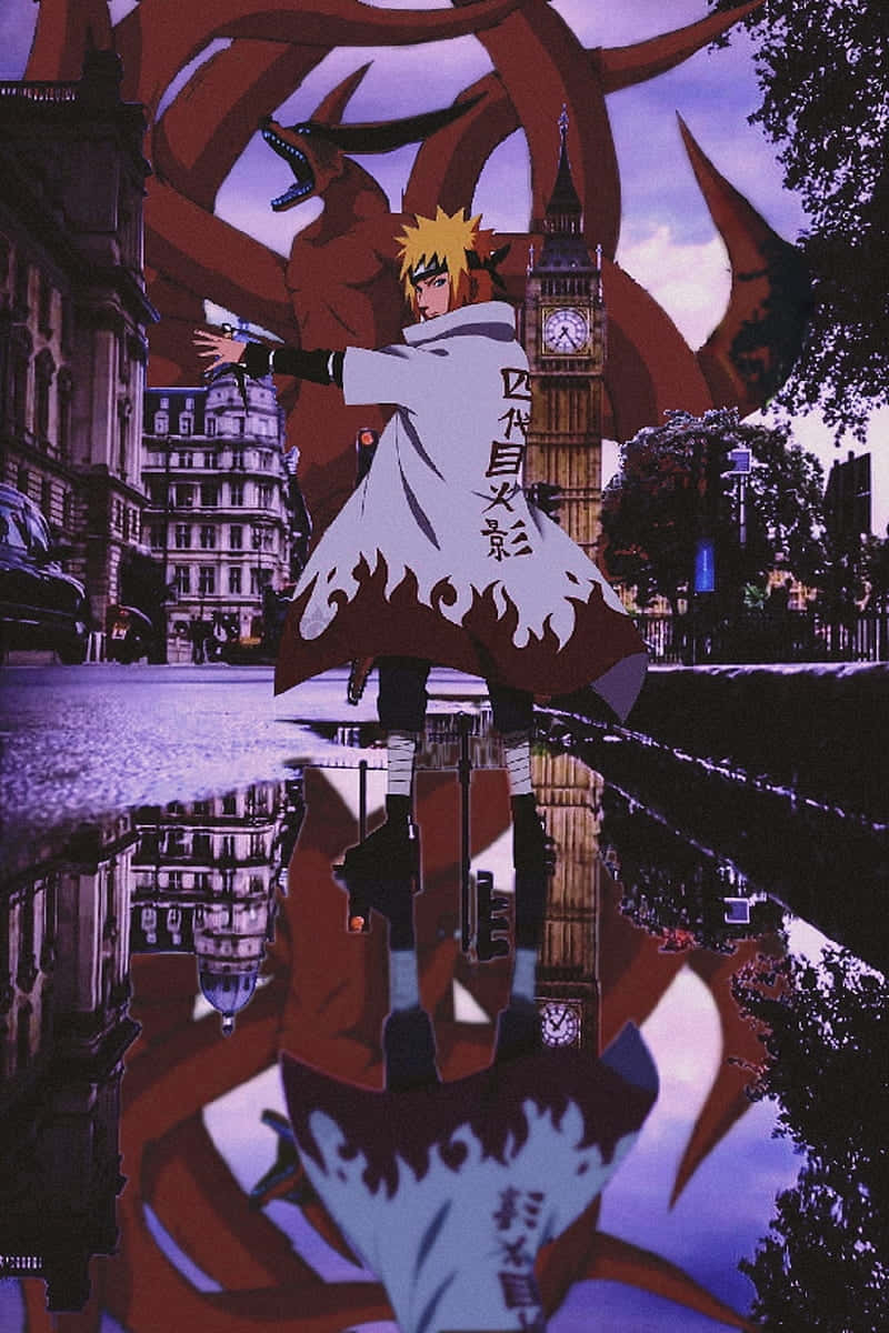 Minato Namikaze Kurama Reflection Background