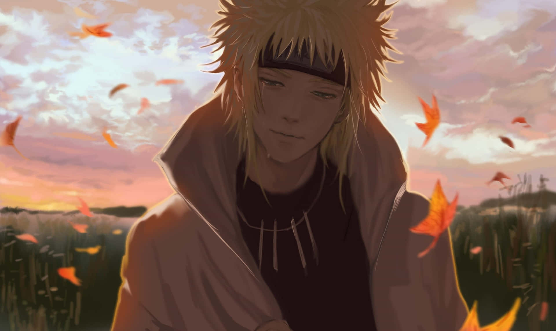 Minato Namikaze Tranquil Sunset Background