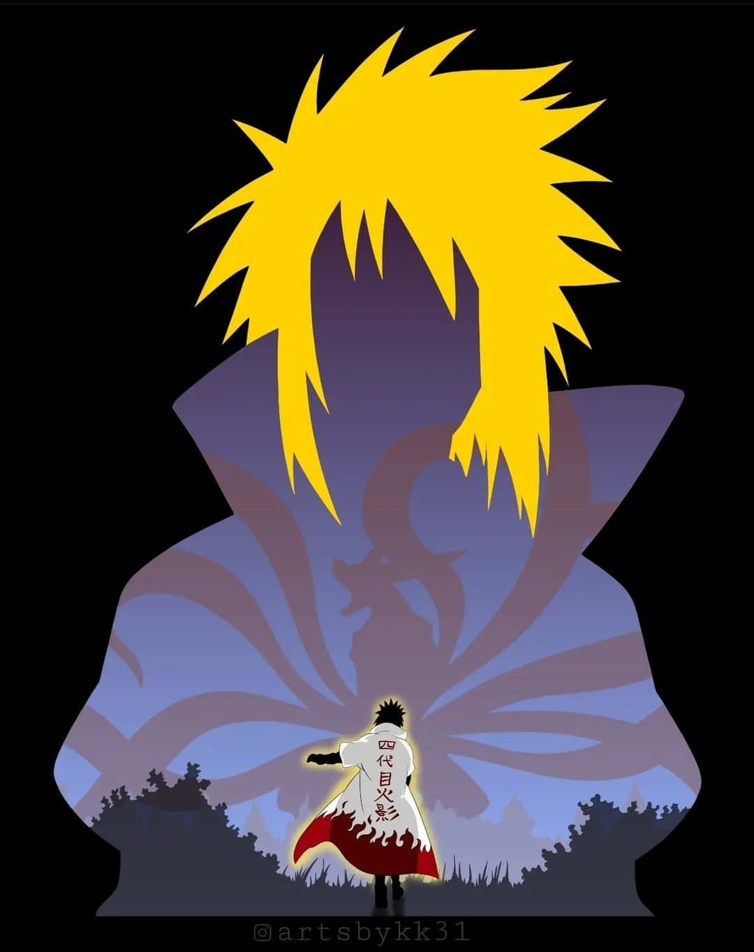 Minato Namikaze Yellow Flash Artwork Background