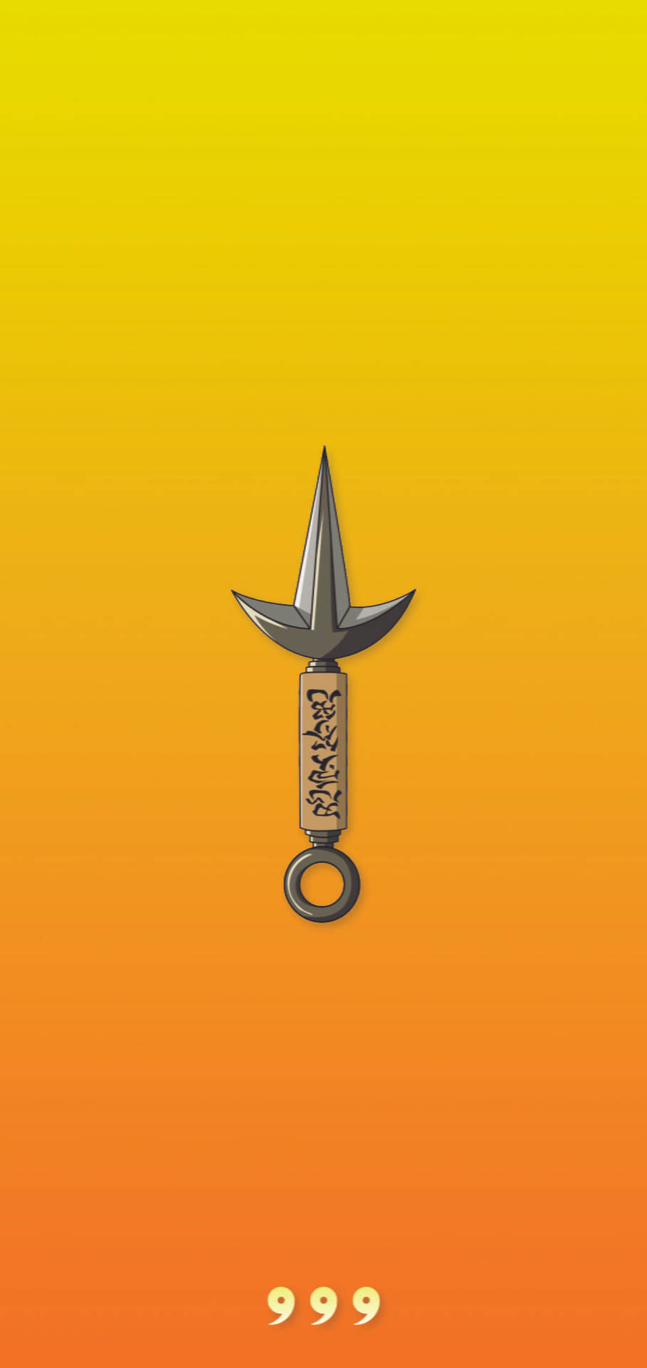 Minato's Kunai Plain Yellow Iphone Background