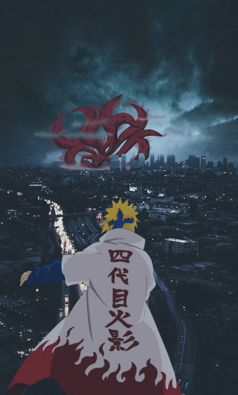 Minato Versus Nine Tailed Beast Aesthetic Naruto Background