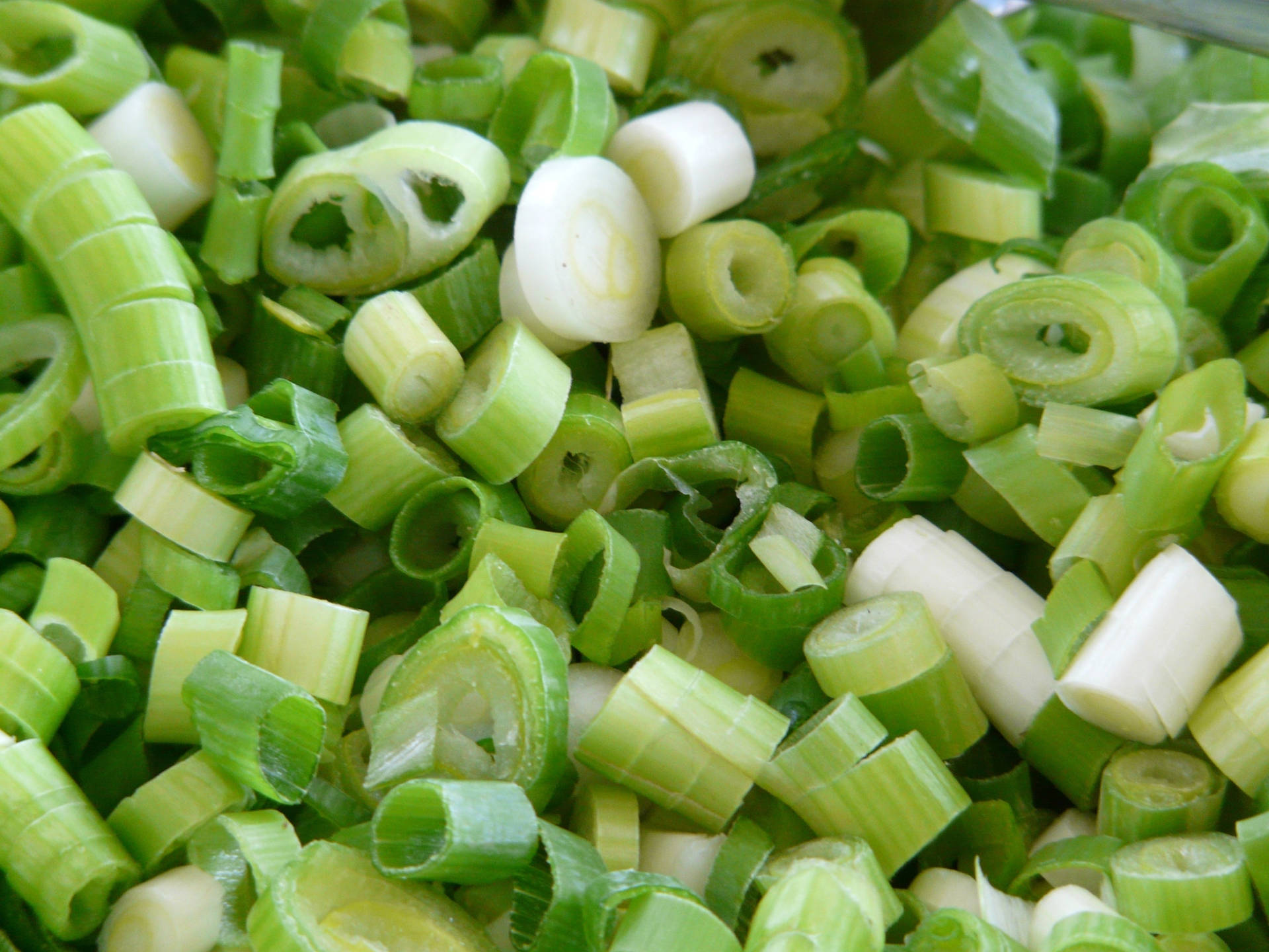 Minced Spring Onions Macro Shot Background