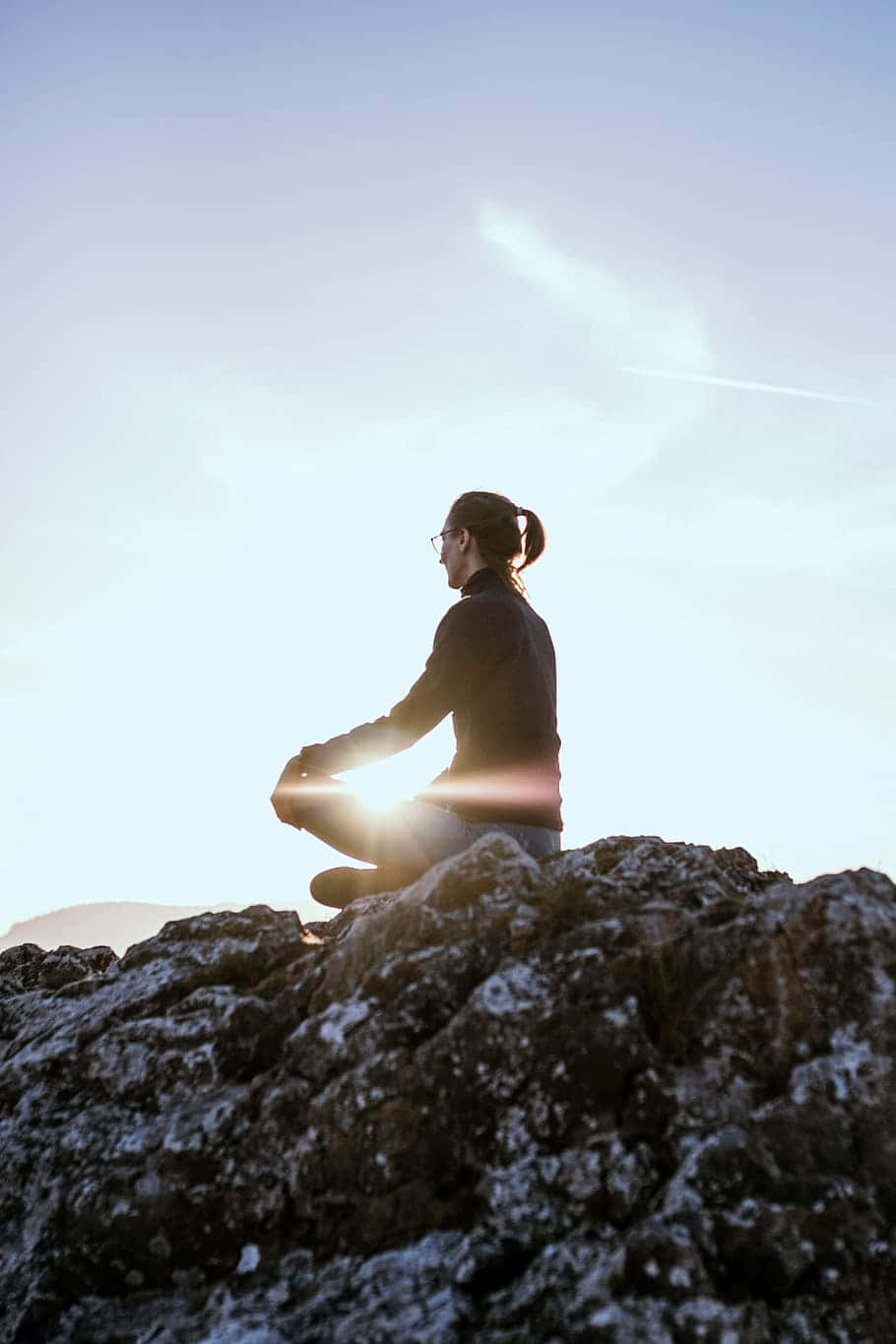 Mindfulness On The Cliff Background