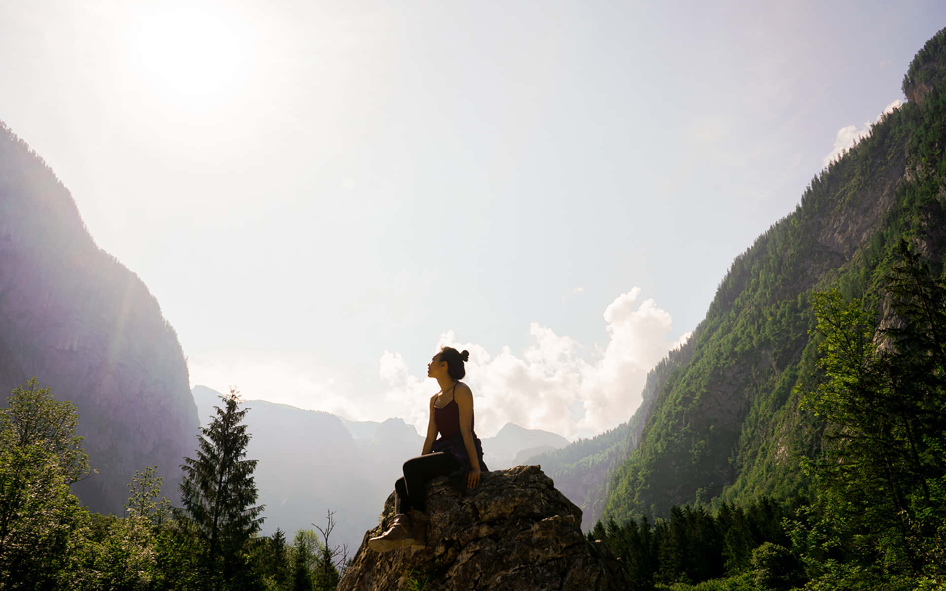 Mindfulness On The Cliff Background