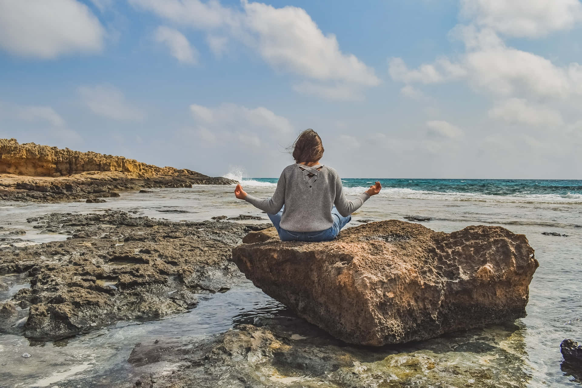 Mindfulness On The Rock Background