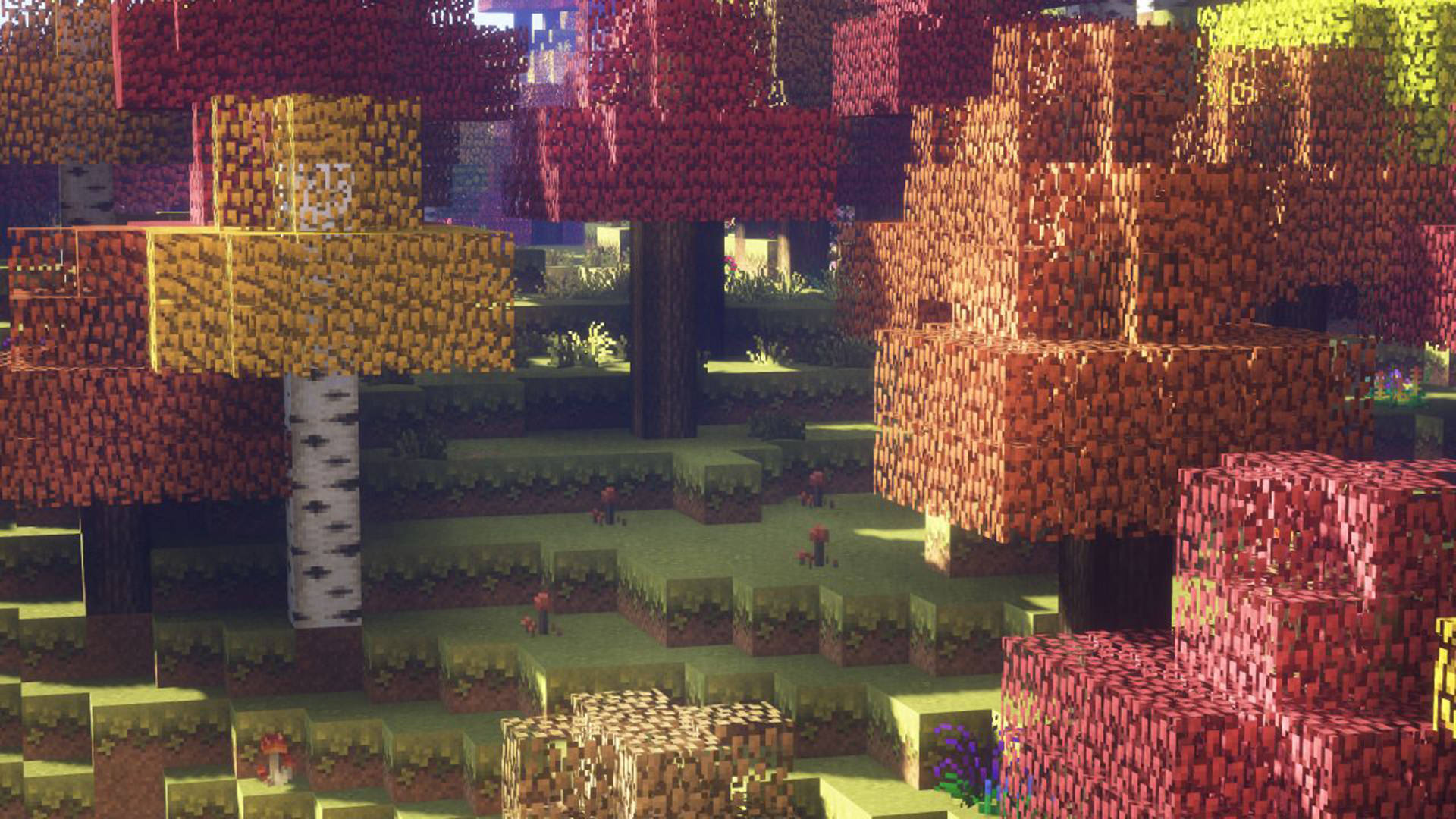 Minecraft Aesthetic Colorful Garden Background