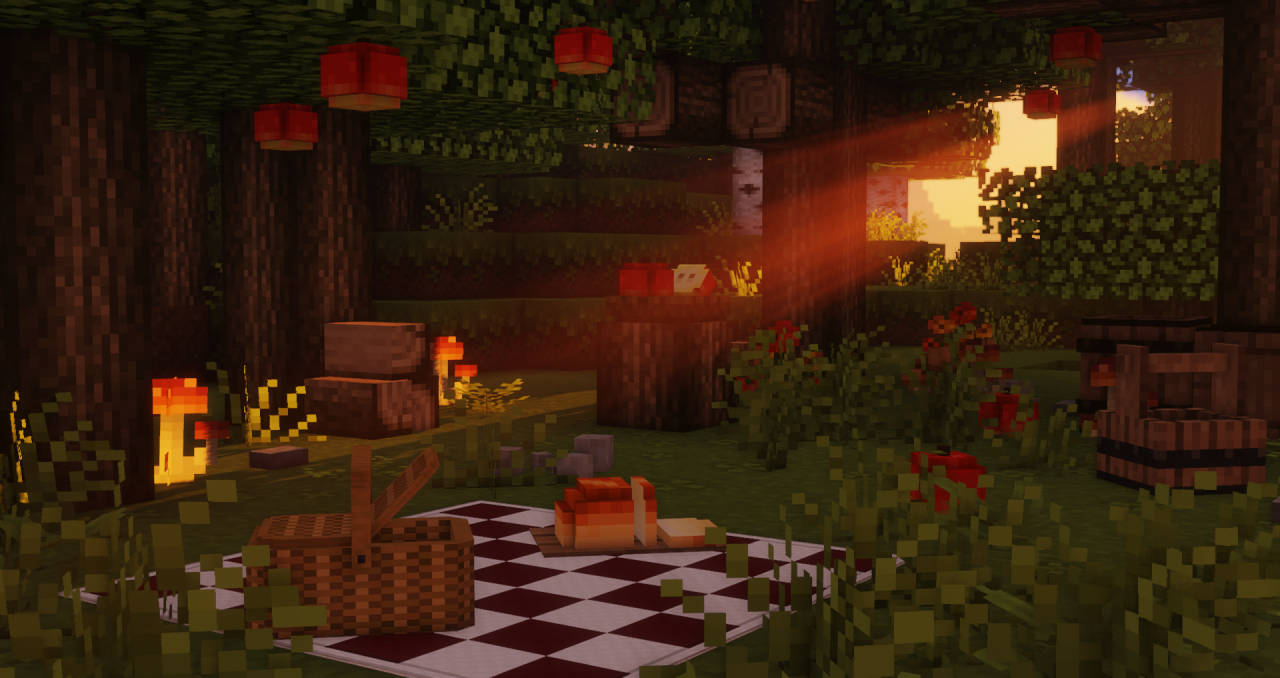 Minecraft Aesthetic Dark Green Mushroom House