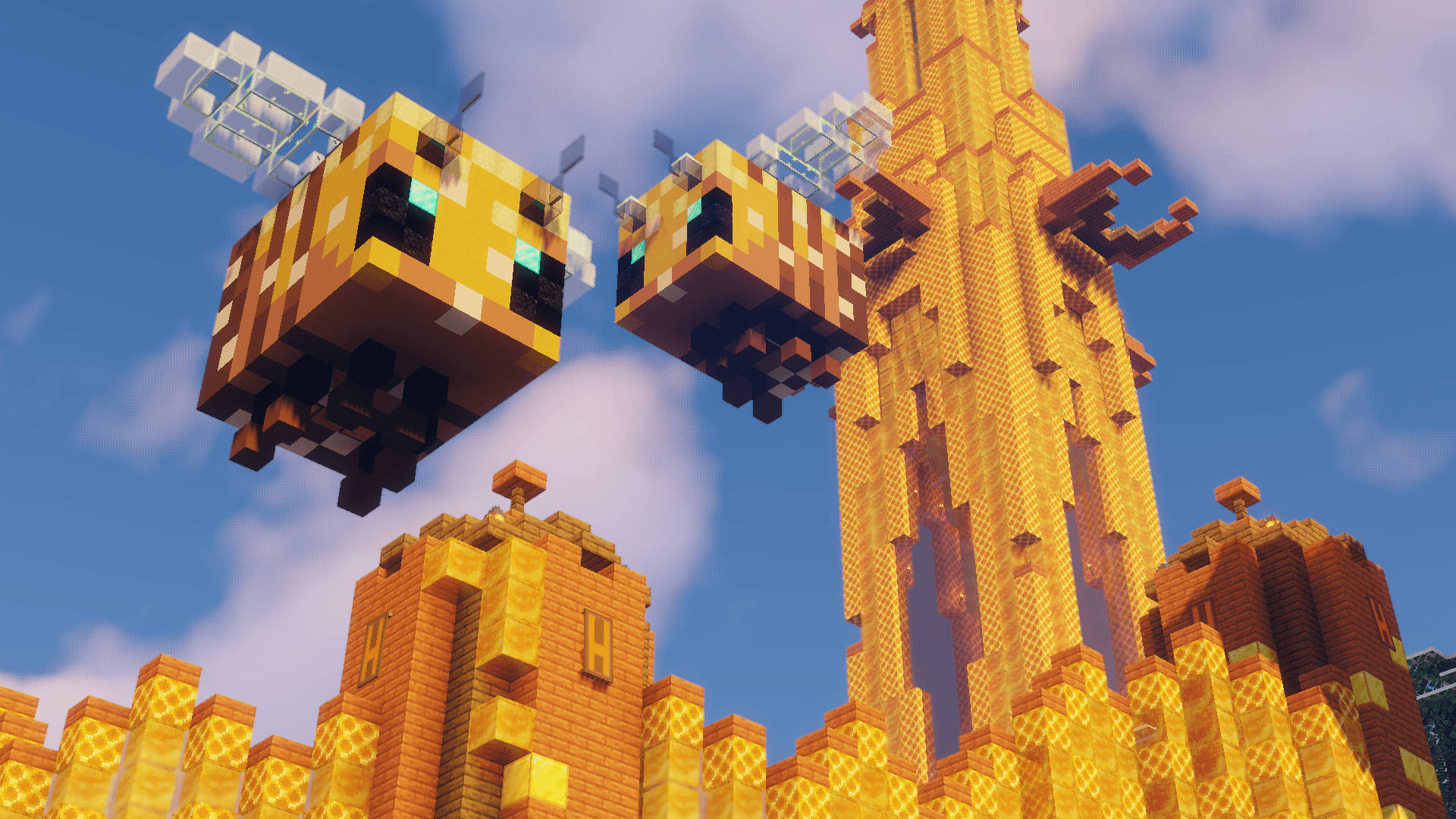 Minecraft Aesthetic Yellow Bee Blocks