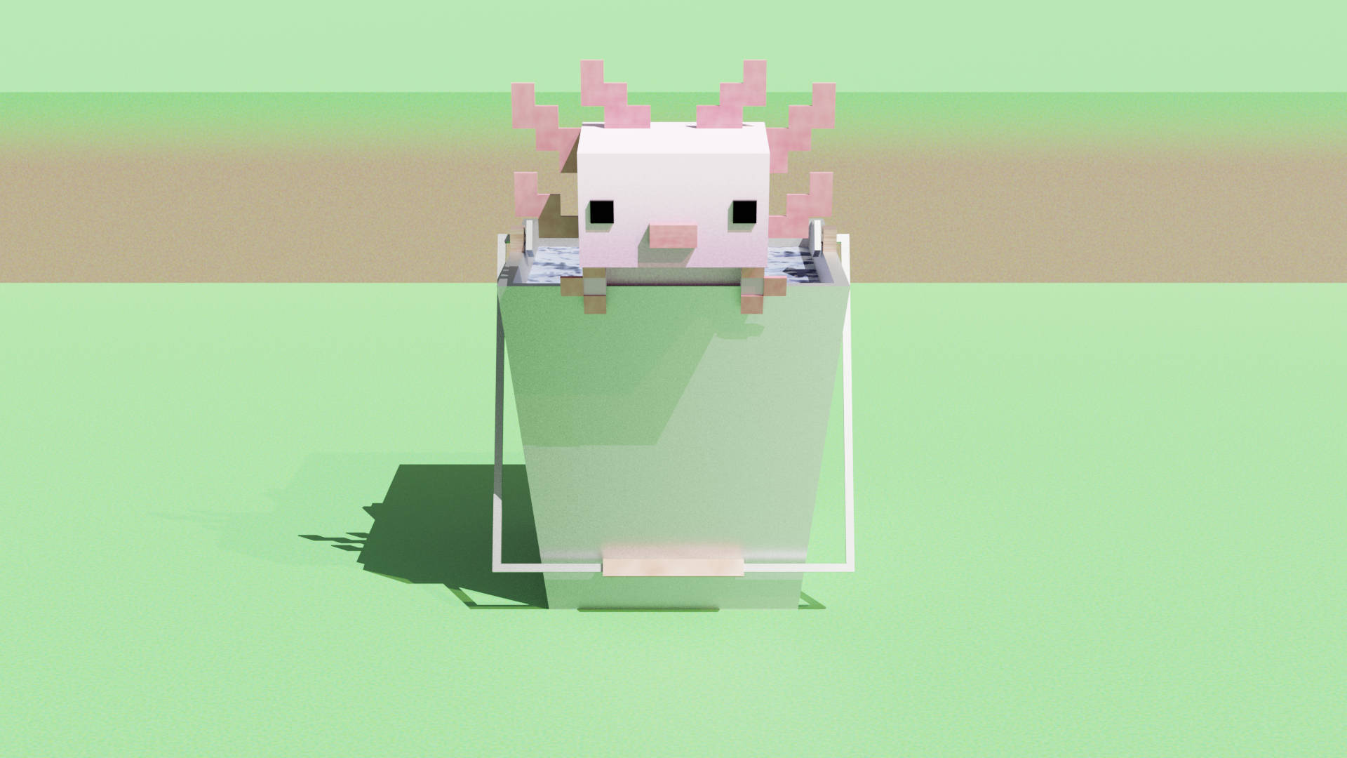 Minecraft Axolotl In Can Background