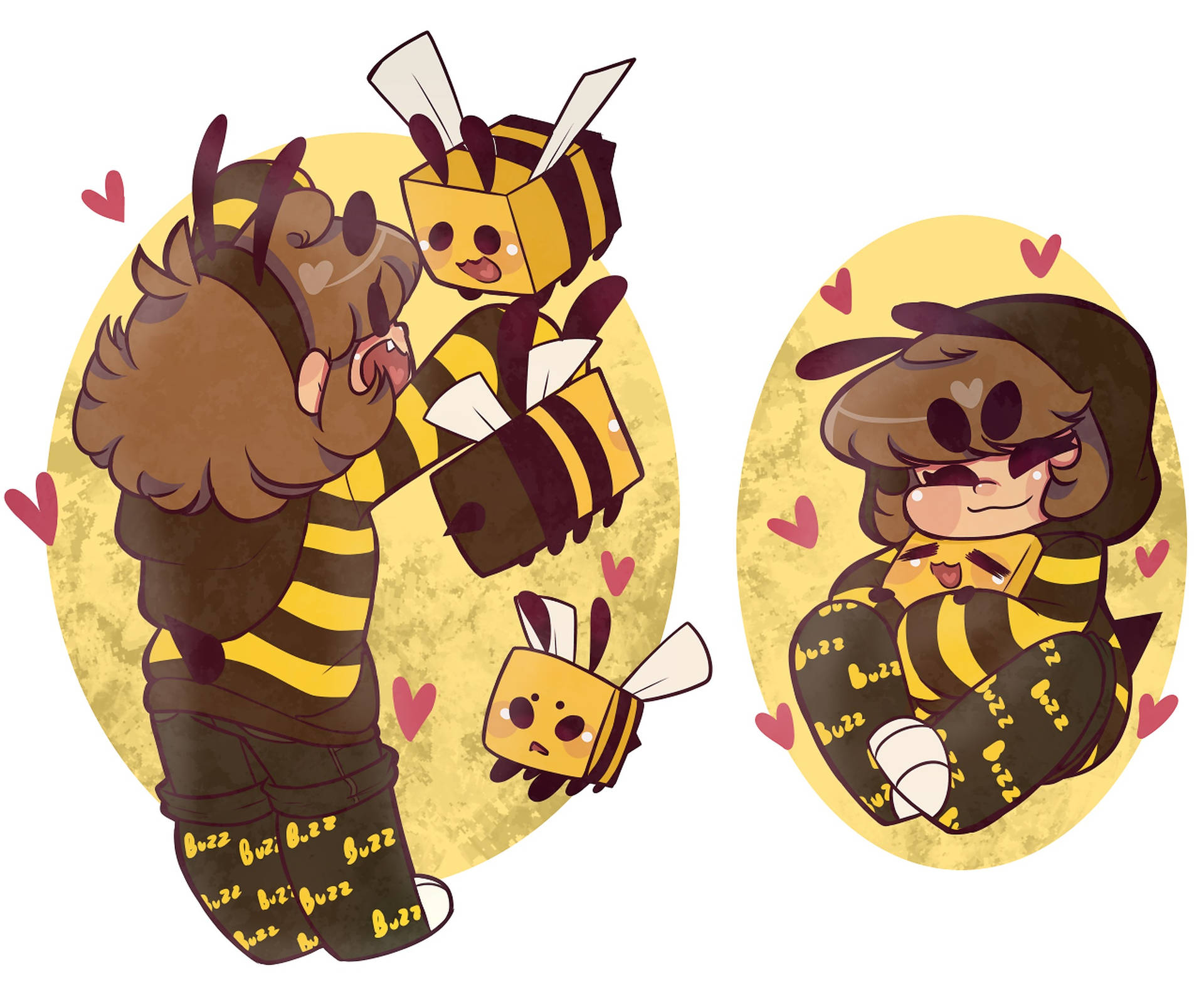 Minecraft Bee And Human Bee Background