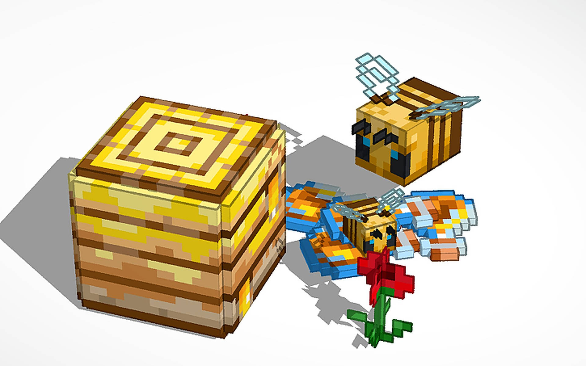 Minecraft Bee With Beehive Background