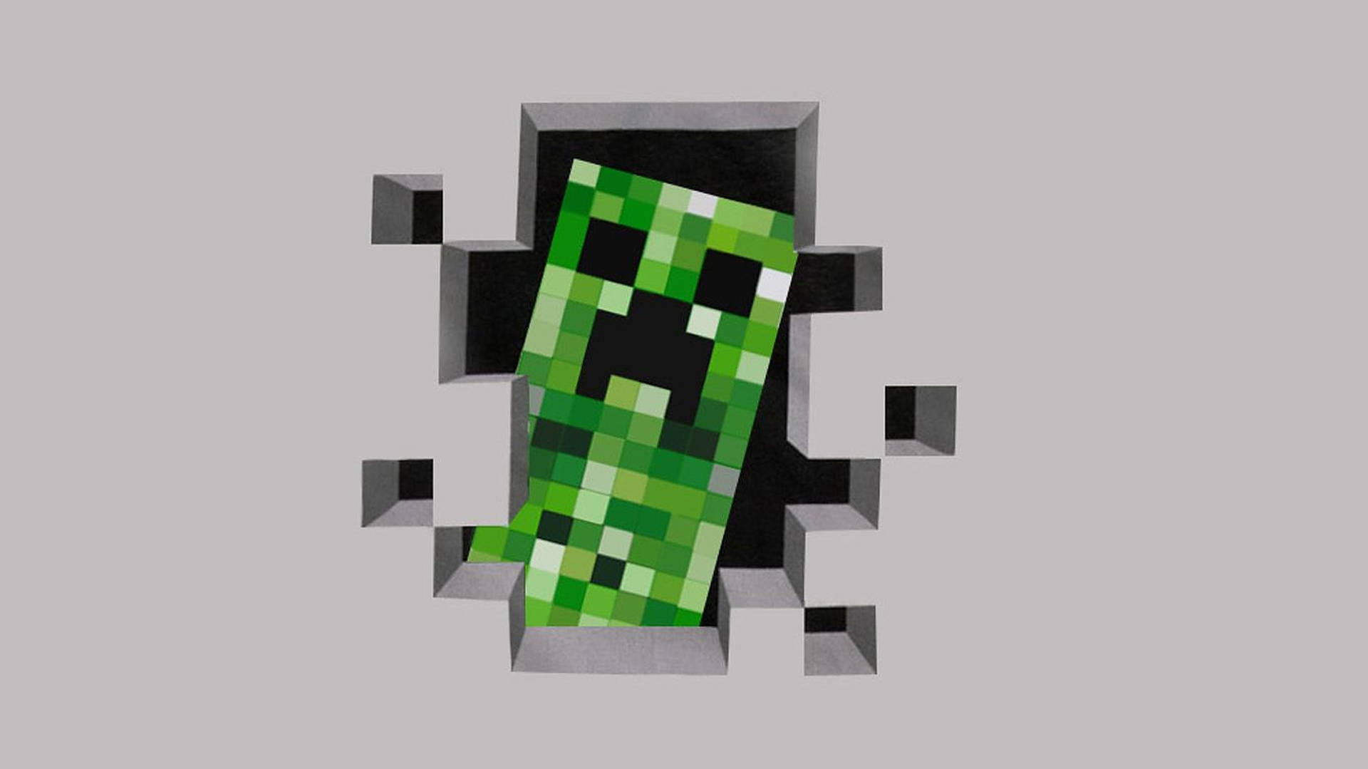 Minecraft Creeper In A Wall Background