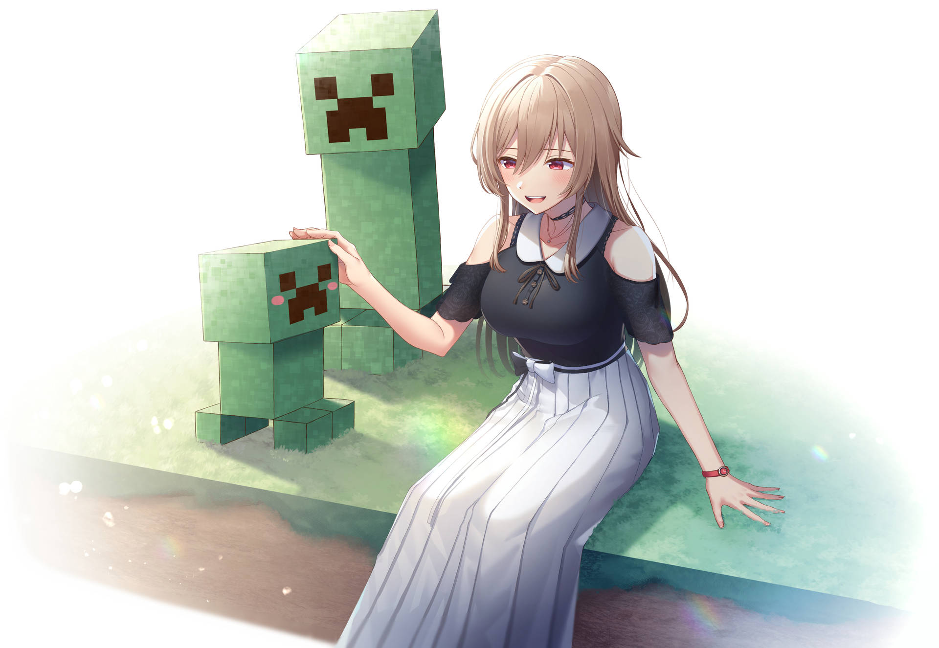 Minecraft Creeper With Anime Girl