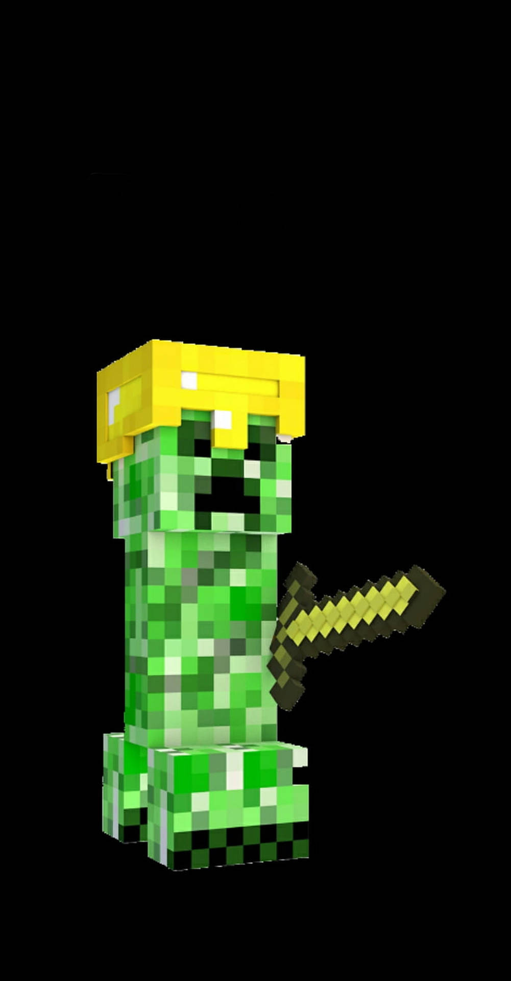 Minecraft Creeper With Golden Helmet Background