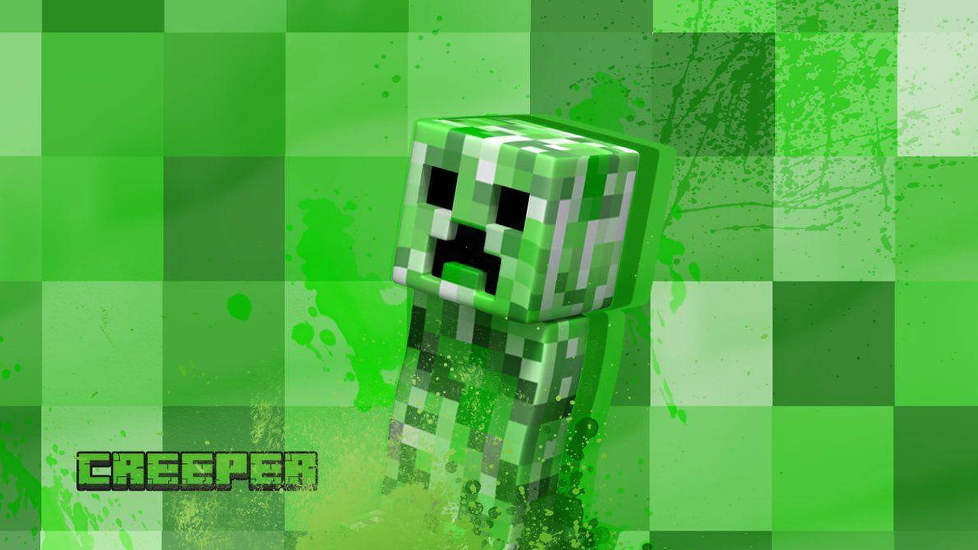 Minecraft Creeper With Paint Splashes Background