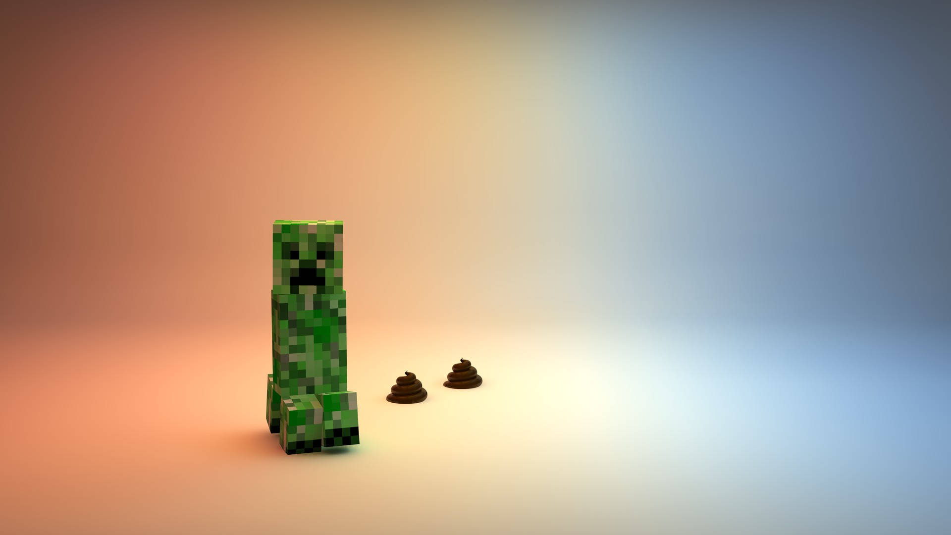 Minecraft Creeper With Poops Background